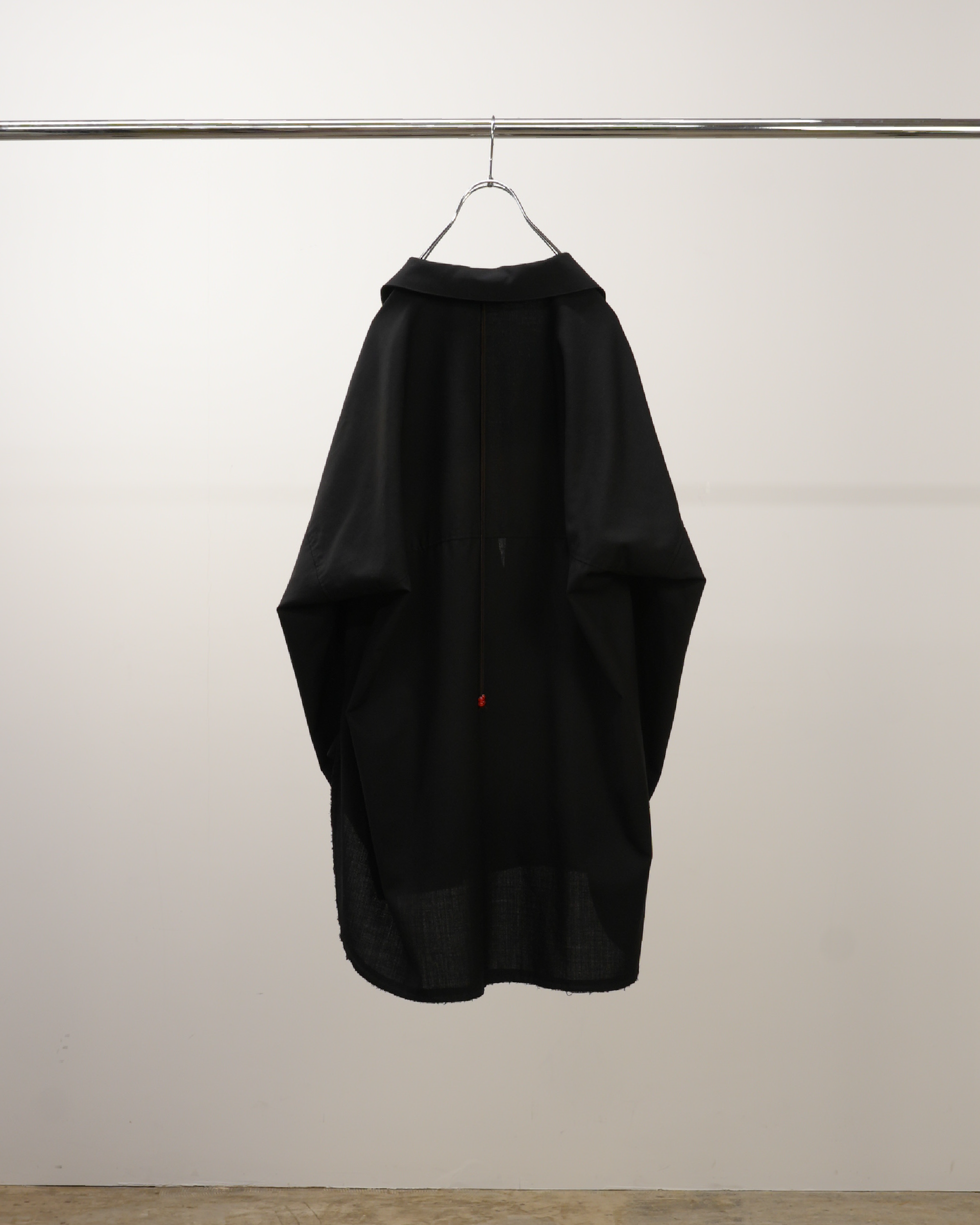 WASH WOOL LONG SHIRT(BLACK)