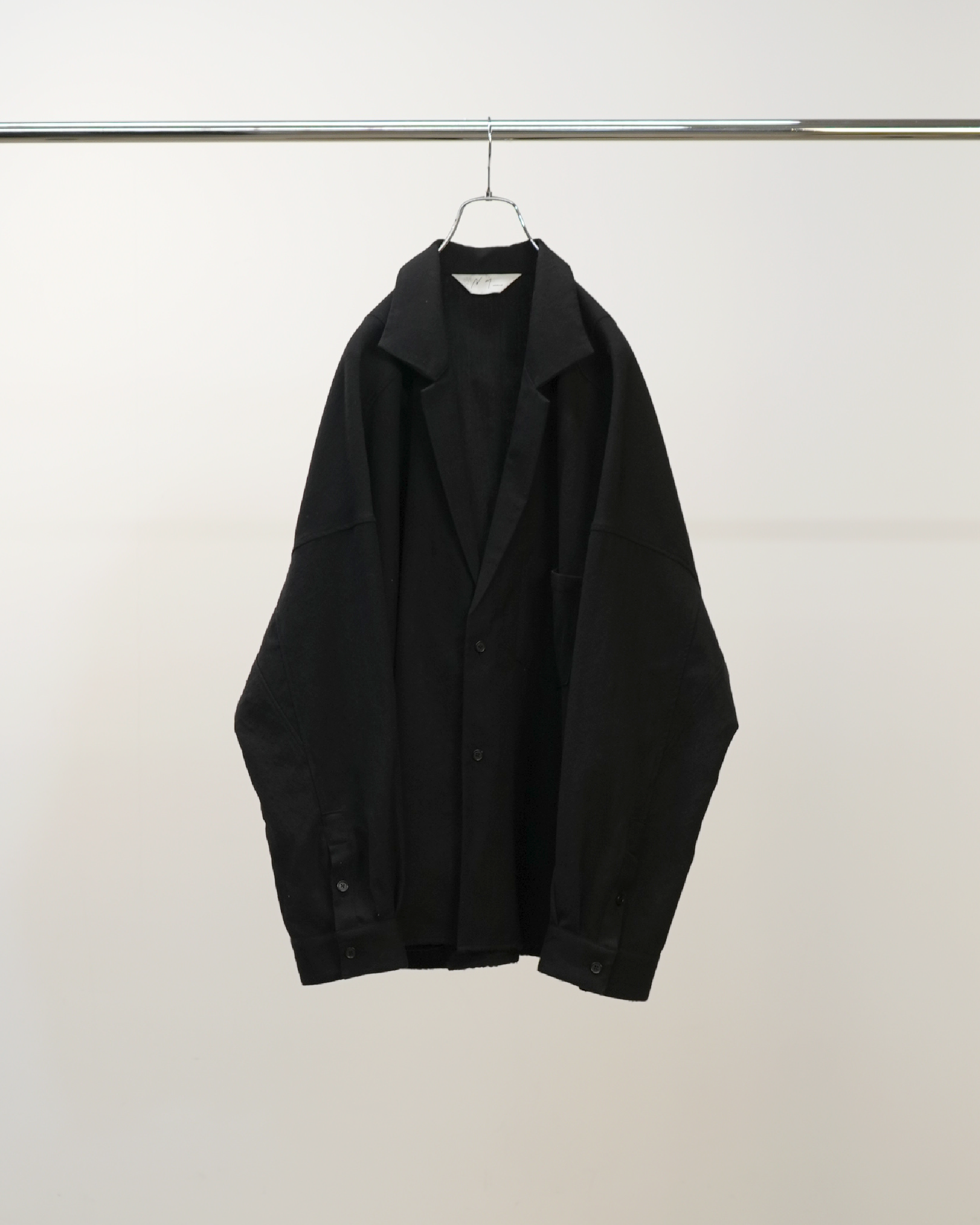 ジャケット・アウター ANCELLM WASH WOOL TAILORED SHIRT Size 2 WASH WOOL TAILORED SHIRT(BLACK)