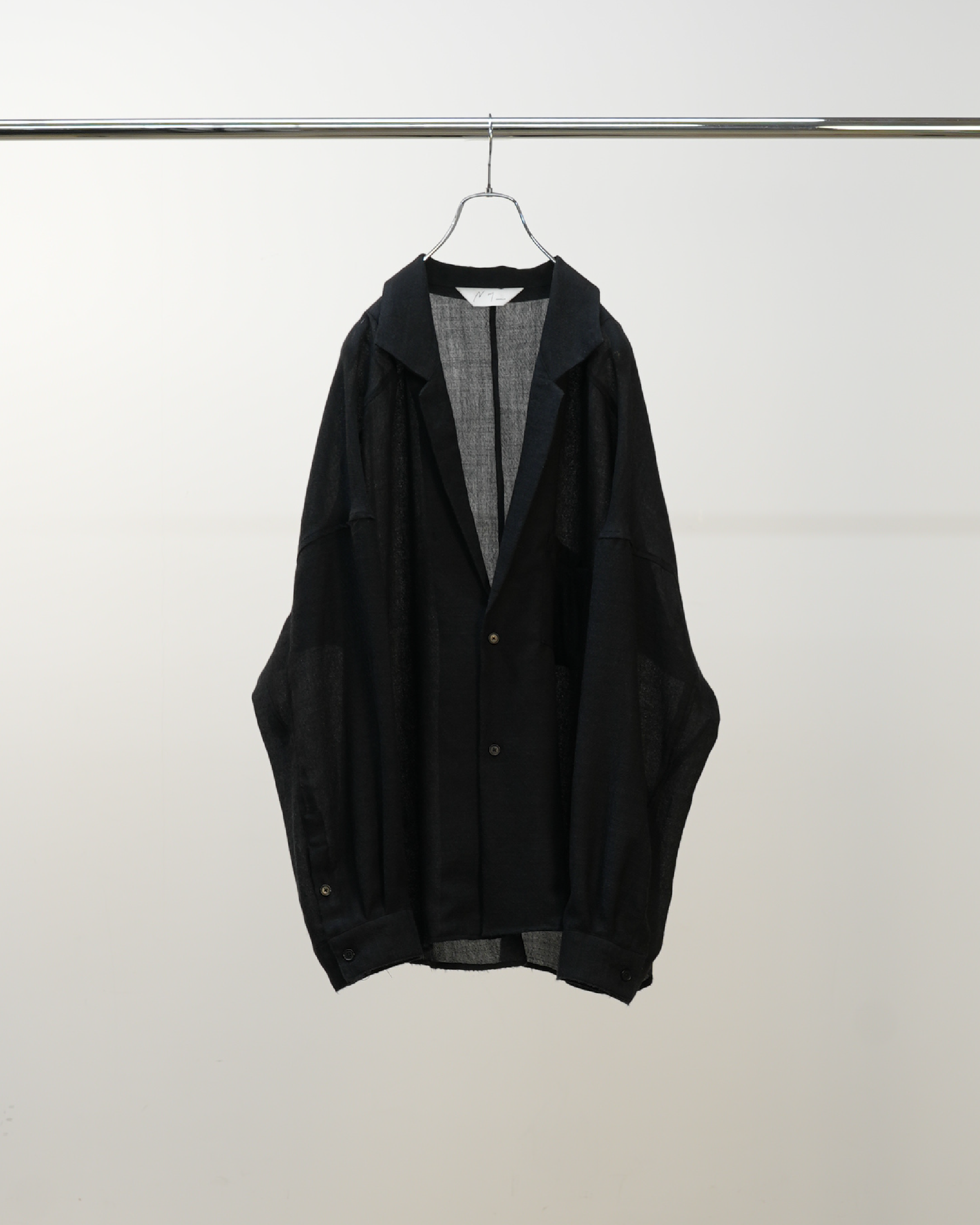 WOOL KERSEY TAILORED SHIRT(BLACK)