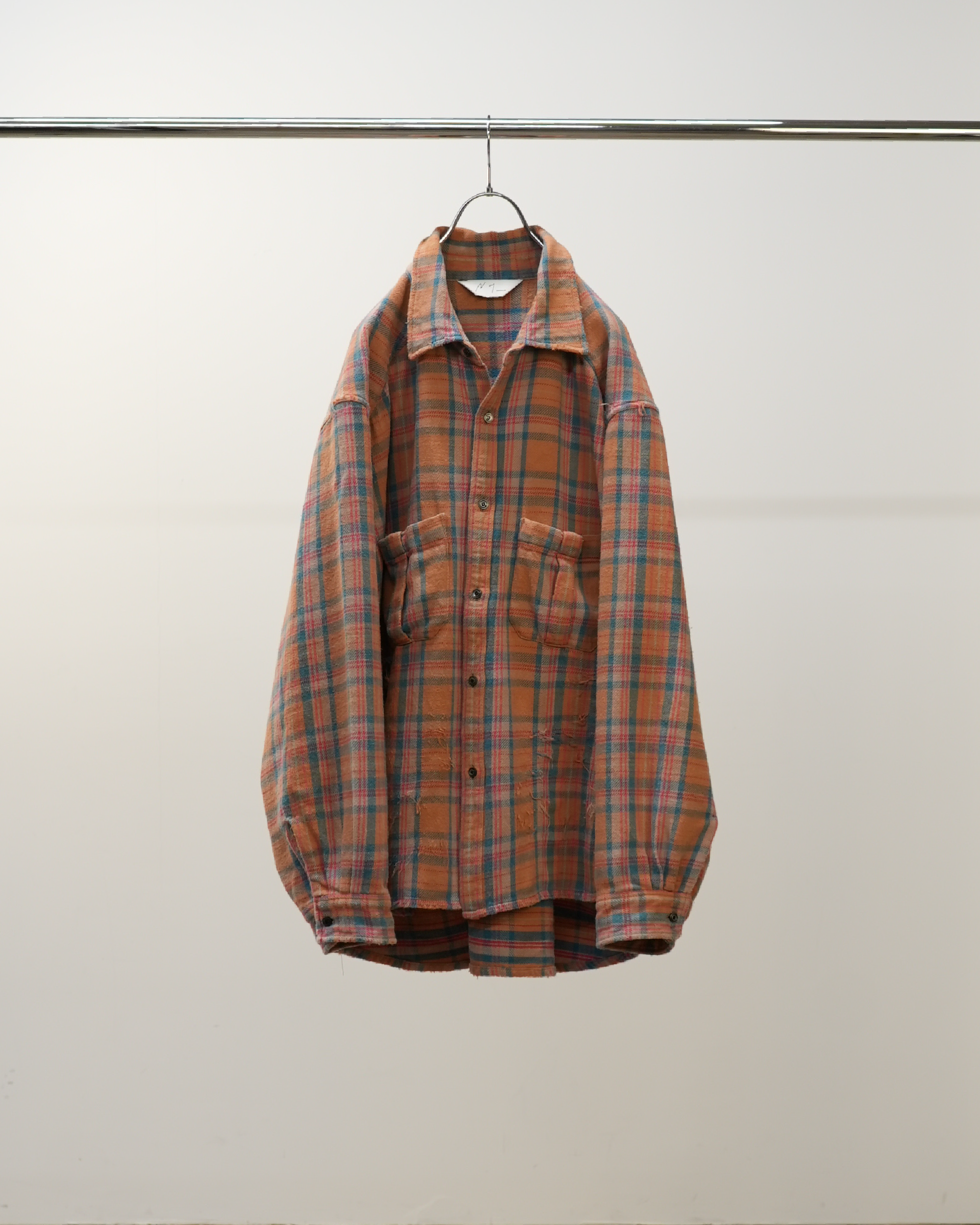 トップス NEL CHECK OVER WORK SHIRT(CAMEL) NEL CHECK OVER WORK SHIRT(CAMEL)
