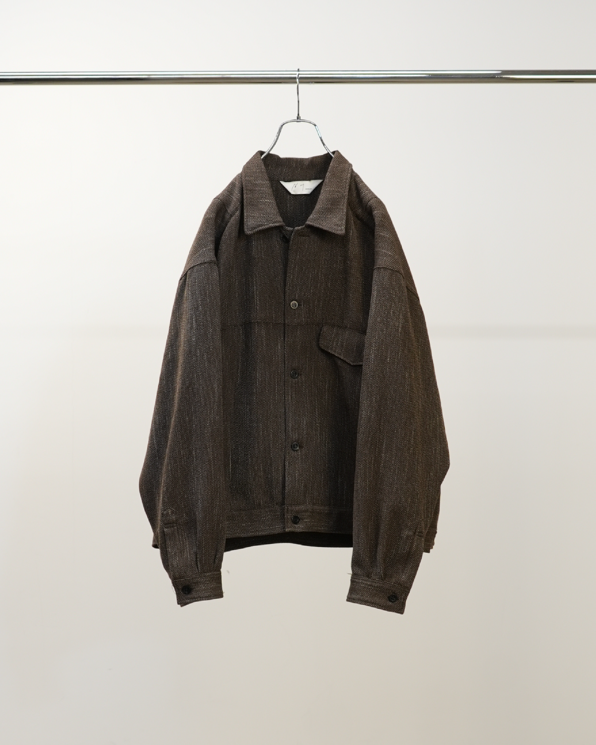 ジャケット・アウター ANCELLM melange wool work shirts blouson MELANGE WOOL WORK SHIRT BLOUSON(BROWN)