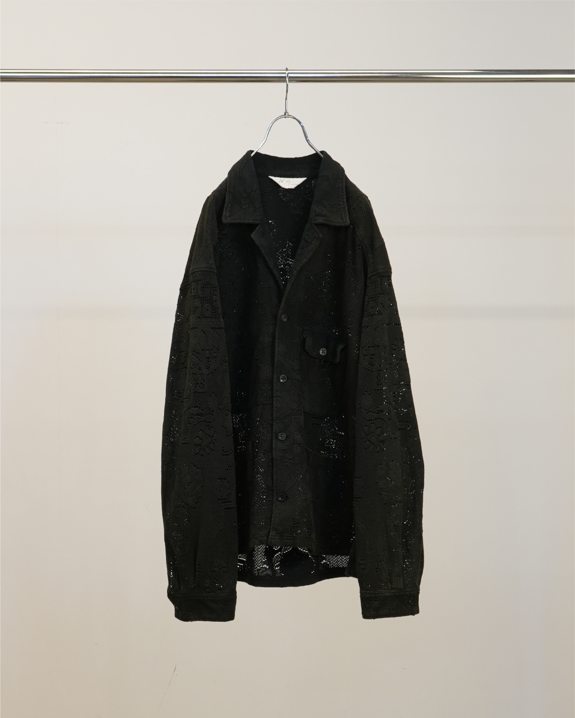 AGING LACE WORK SHIRT(BLACK)