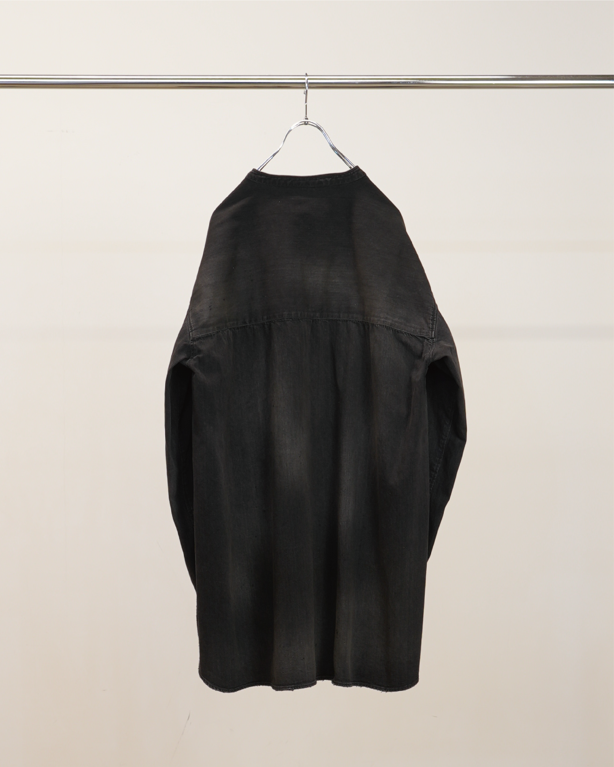 DENIM BAND COLLAR SHIRT(BLACK)