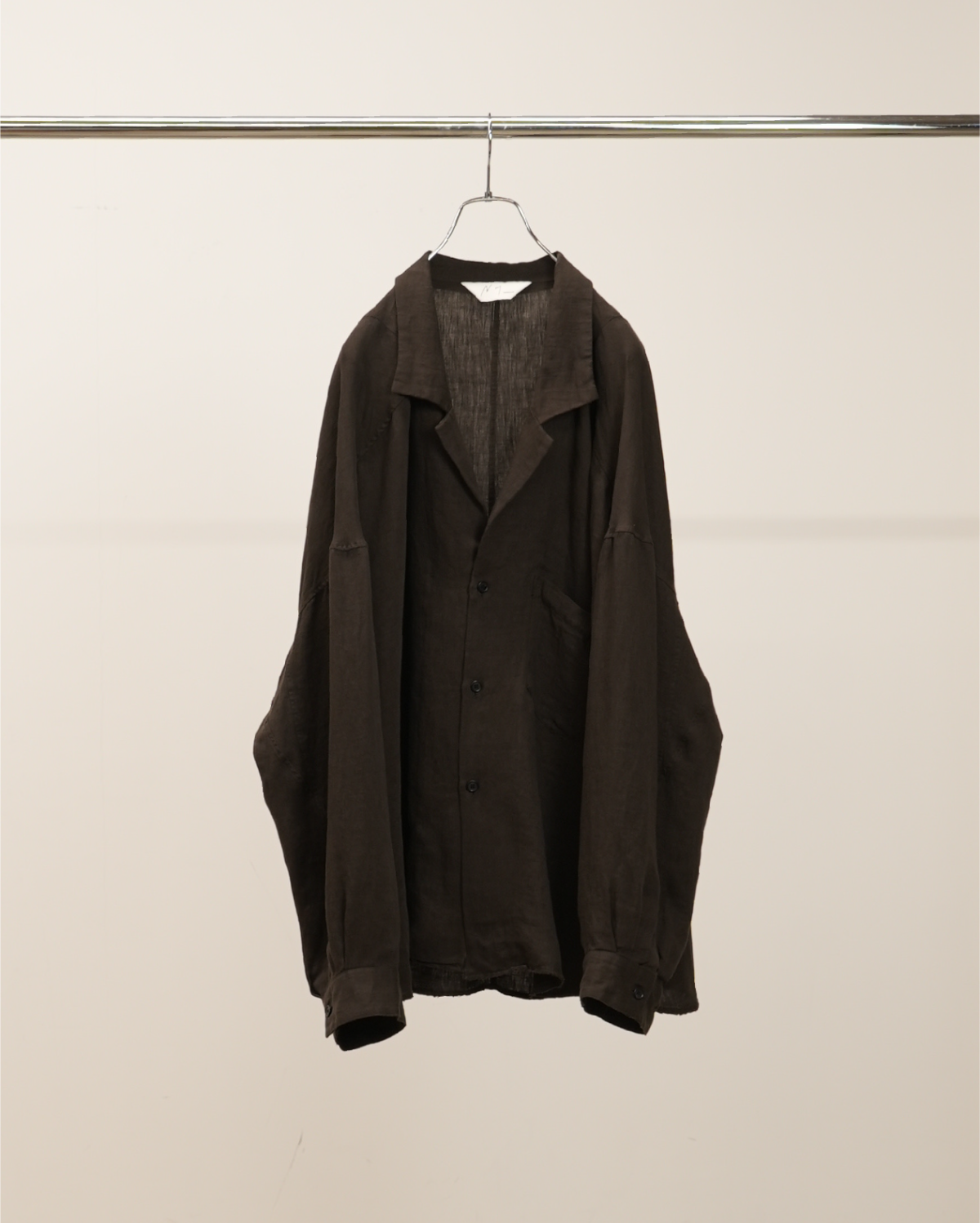 100/S LINEN TAILORED SHIRT(BROWN)