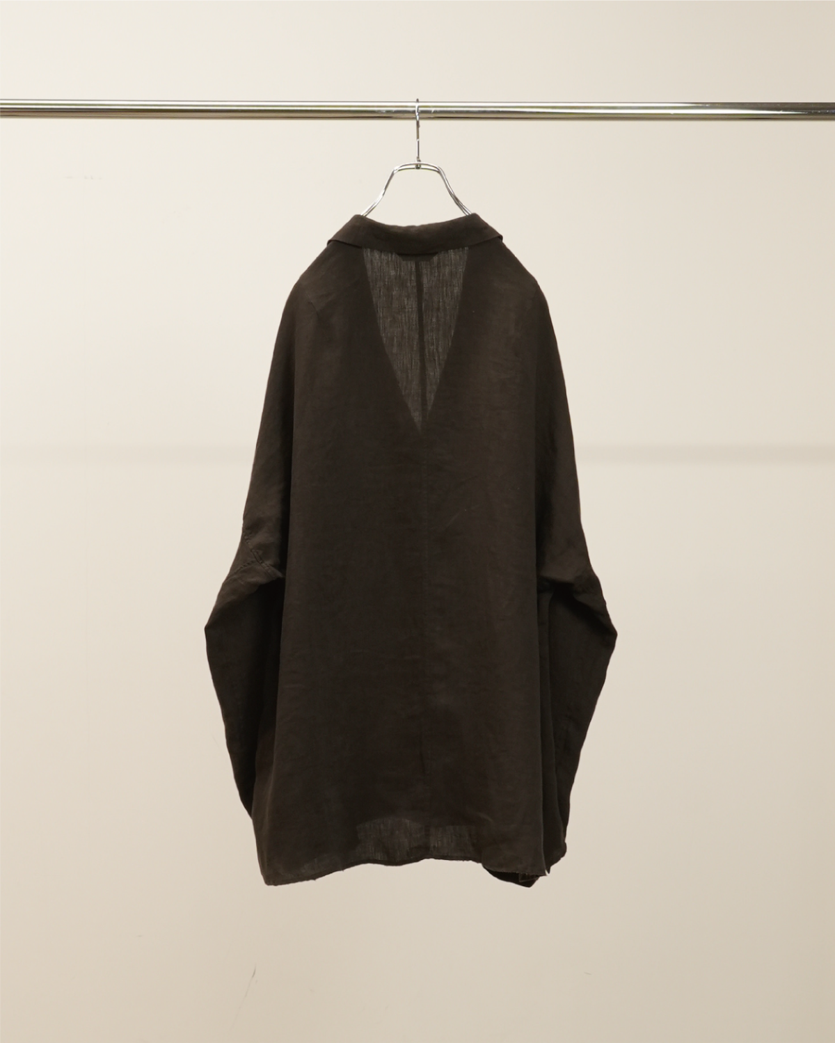100/S LINEN TAILORED SHIRT(BROWN)