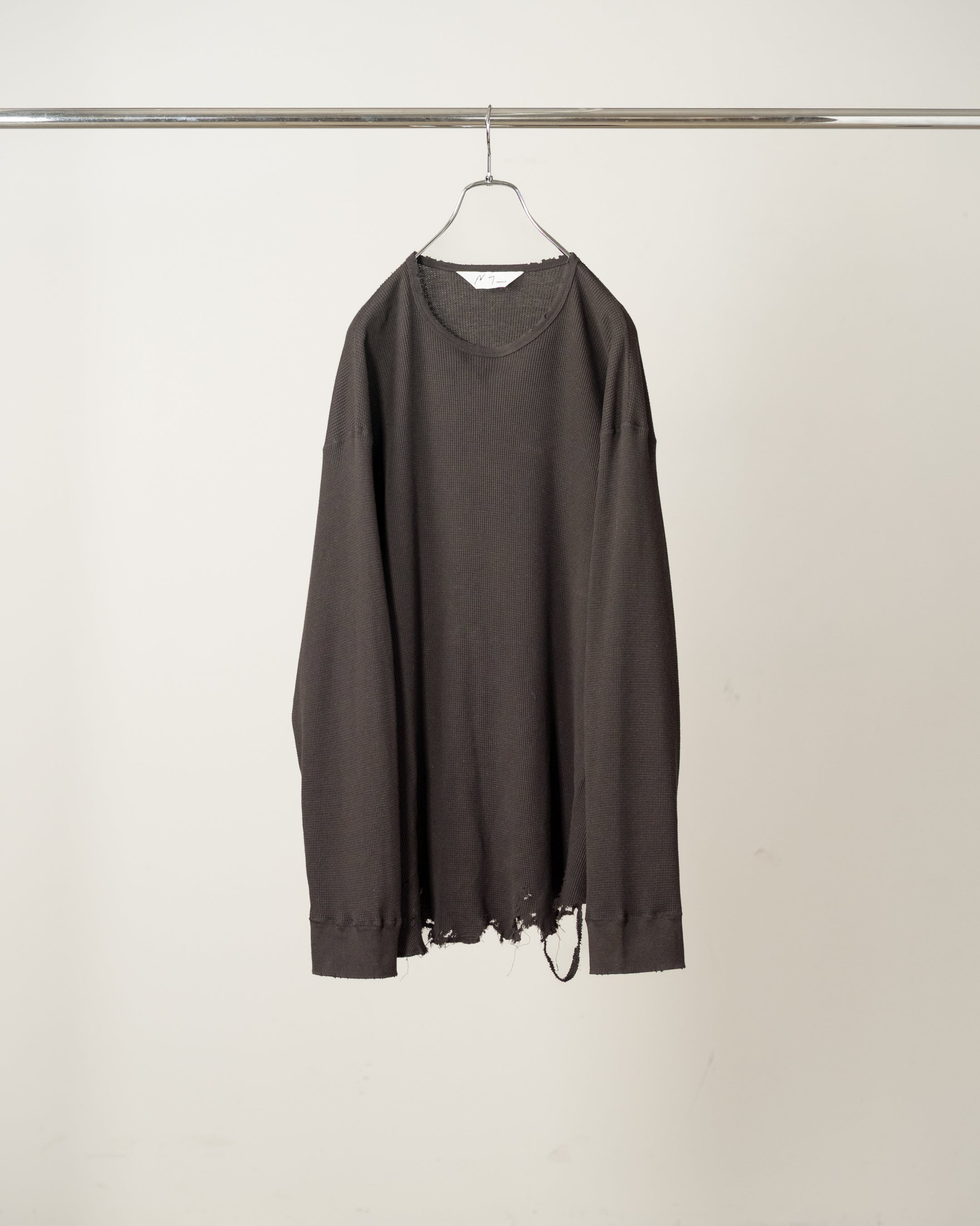 DAMAGE WAFFLE CREW LS(D.BROWN)