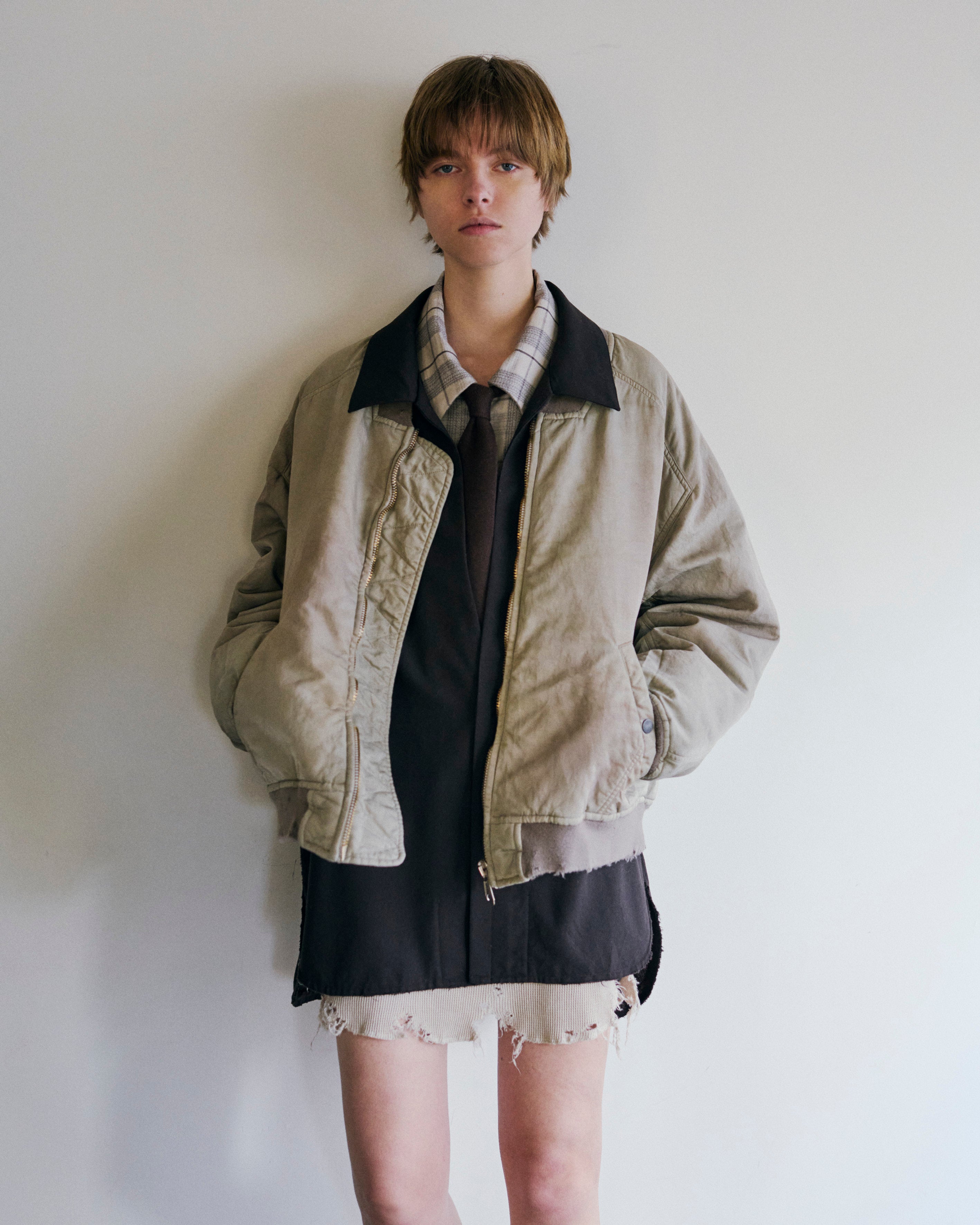 WASH WOOL LONG SHIRT(BLACK)