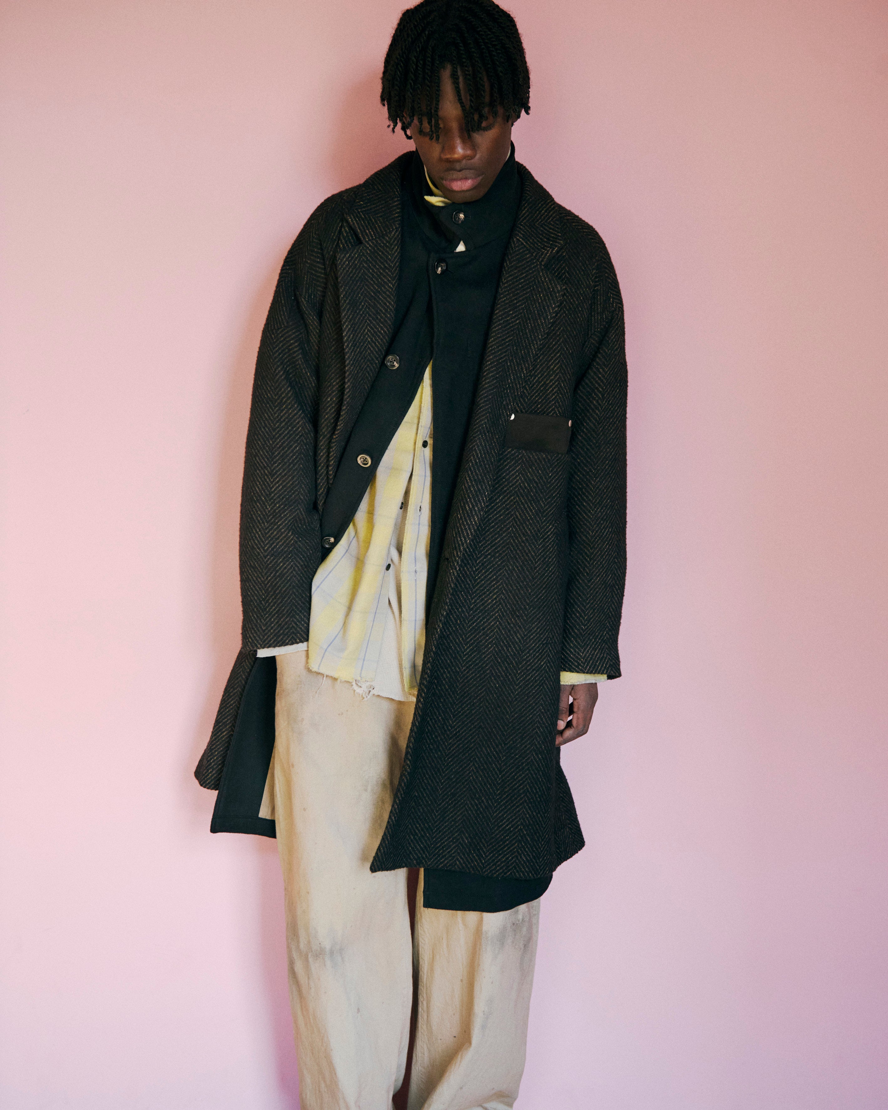 DENIM WIDE SLACKS(SAND)