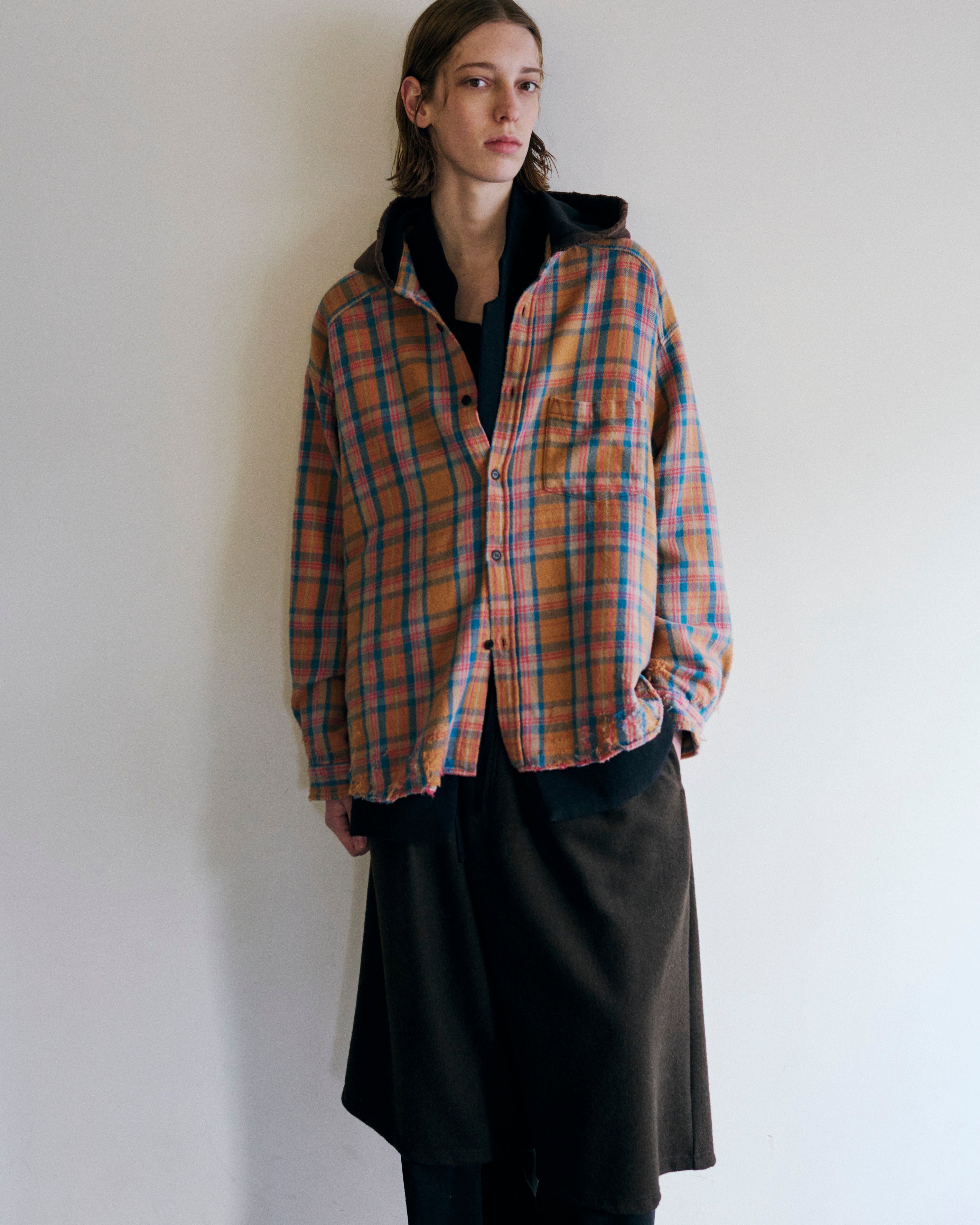 WOOL 3/4 TUCK SWEAT SHORTS(D.BROWN)