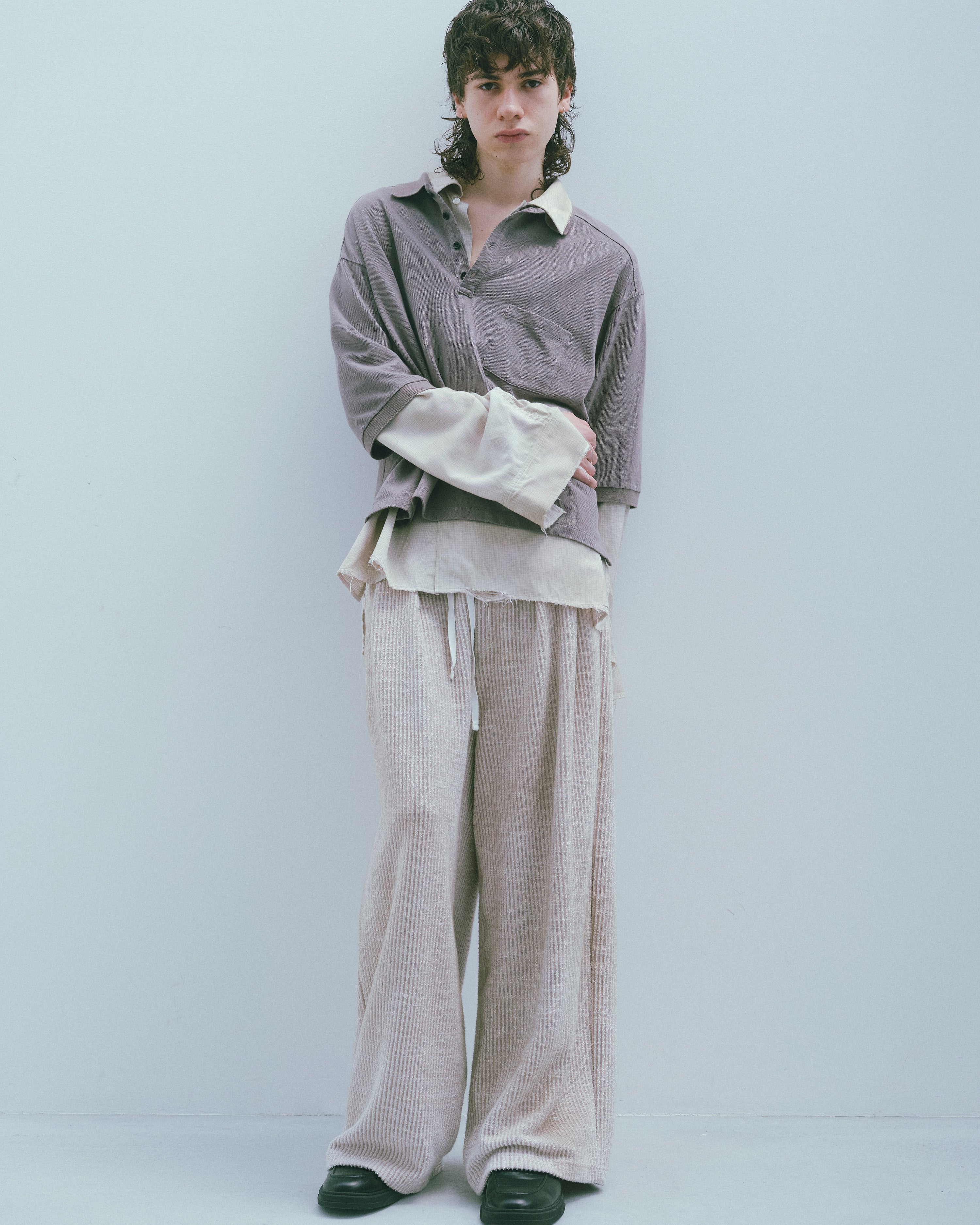 S/S POLO SHIRT(GRAY)