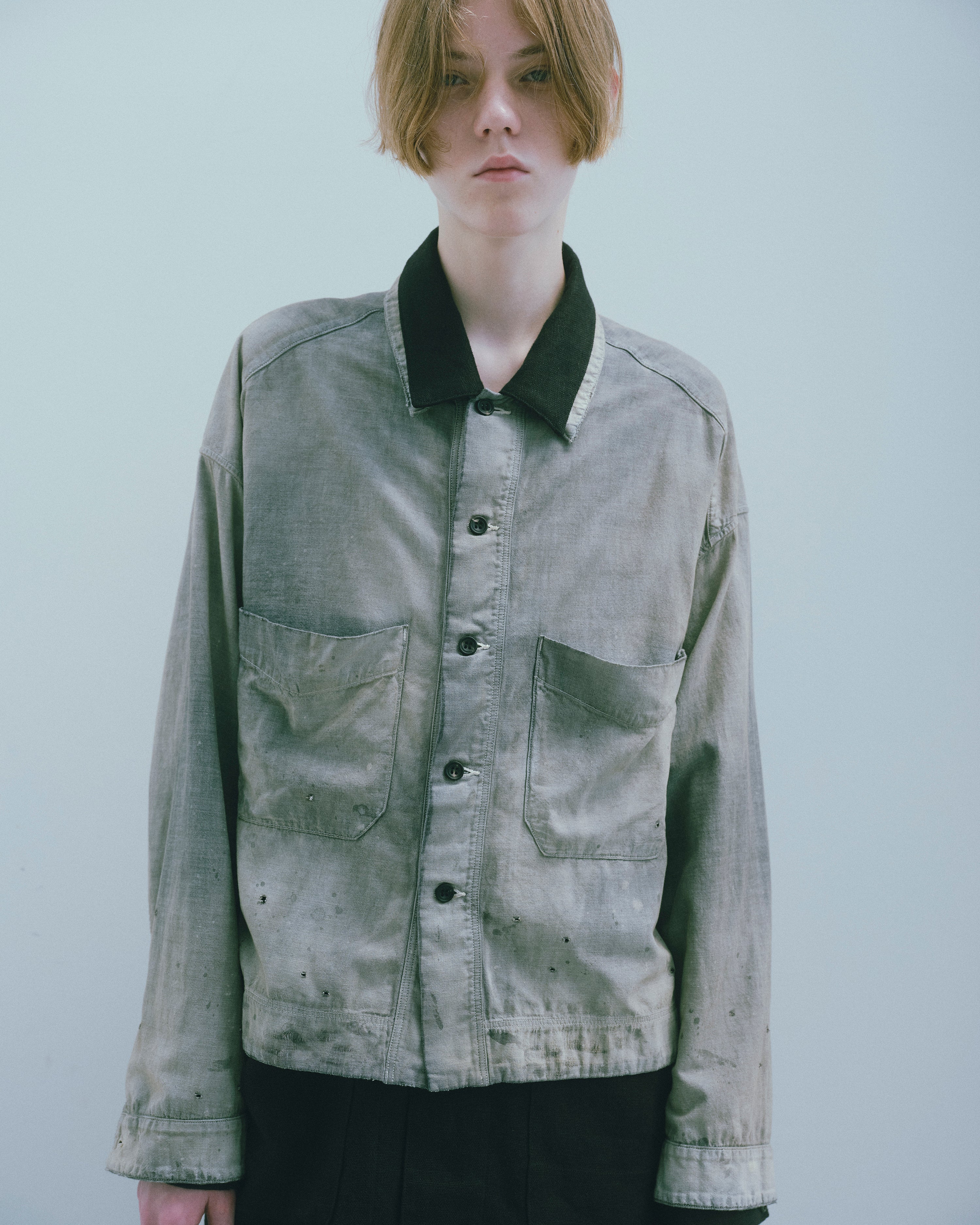 CHAMBRAY SHIRT JACKET(BLACK)