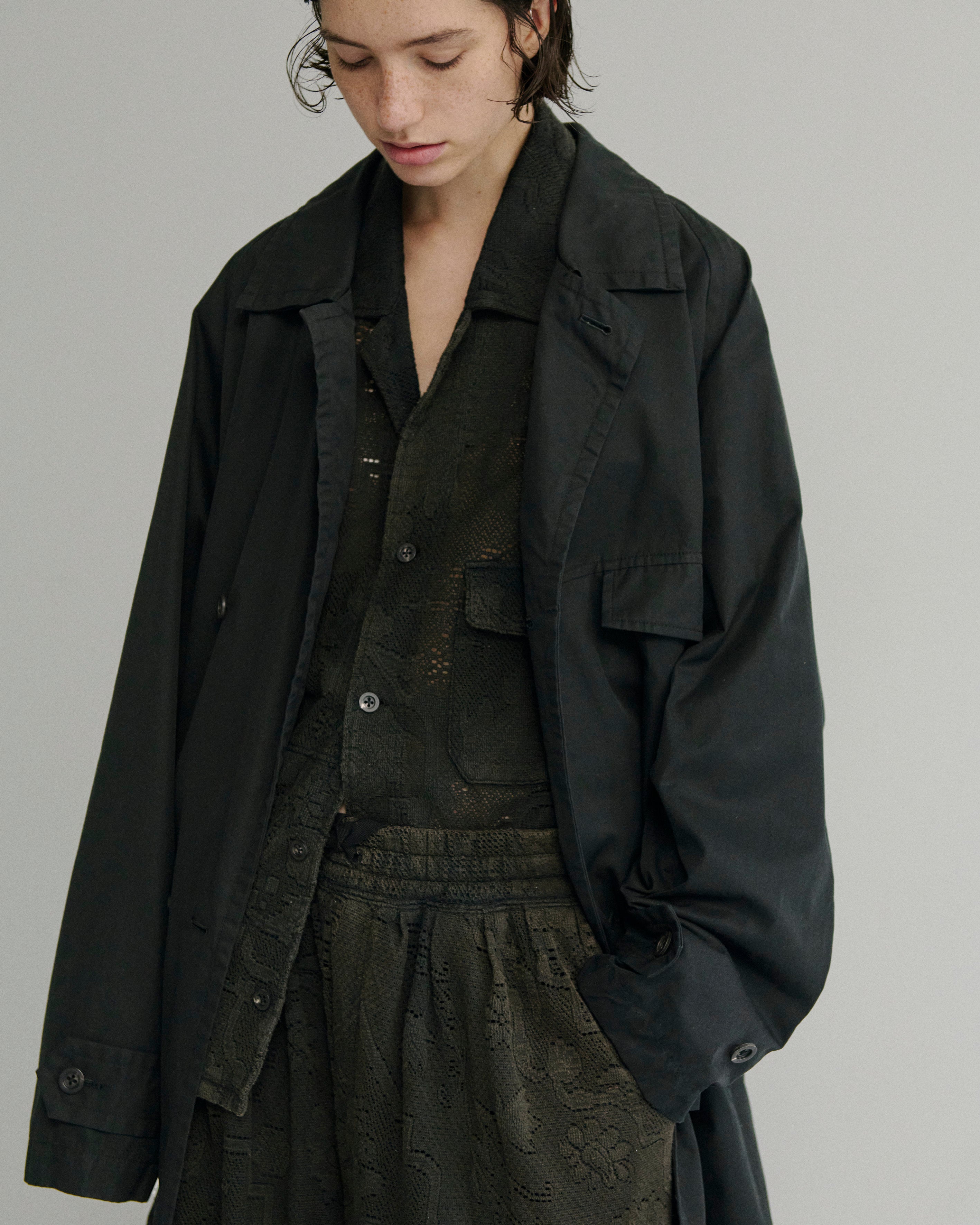 AGING LACE WORK SHIRT(BLACK)