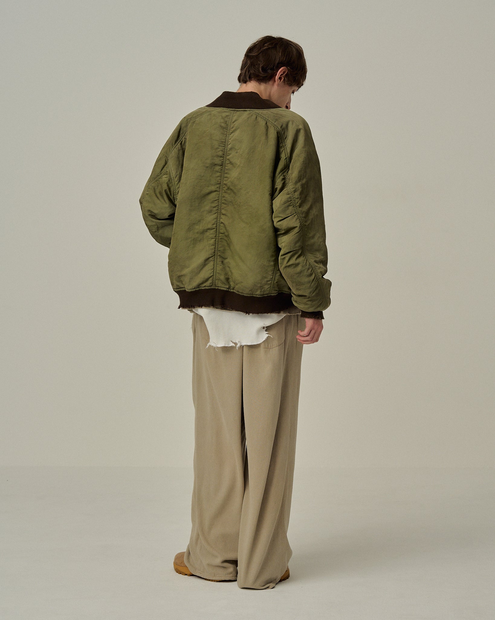 FADED BOMBER JACKET(KHAKI)