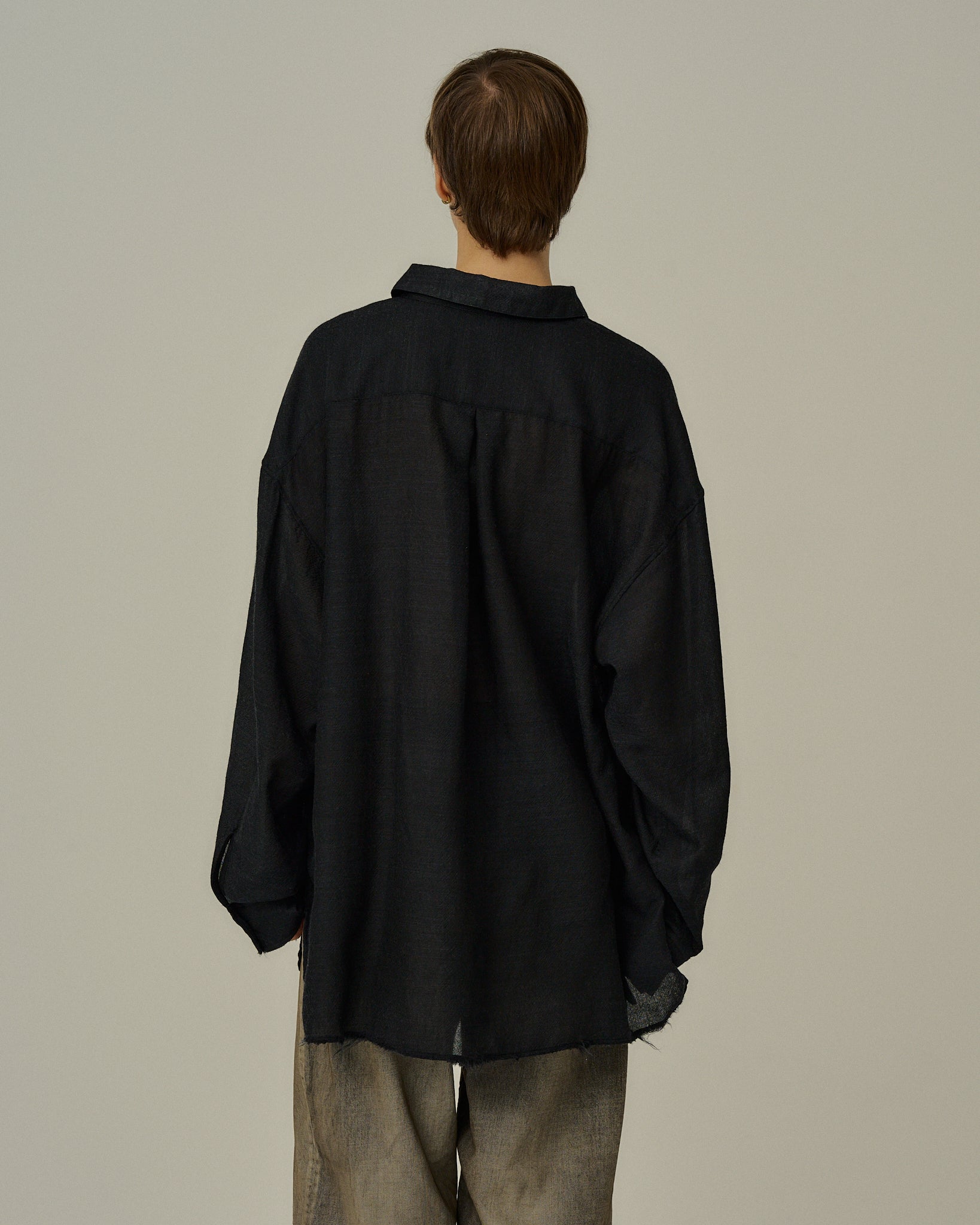 WOOL KERSEY SHIRT(BLACK)