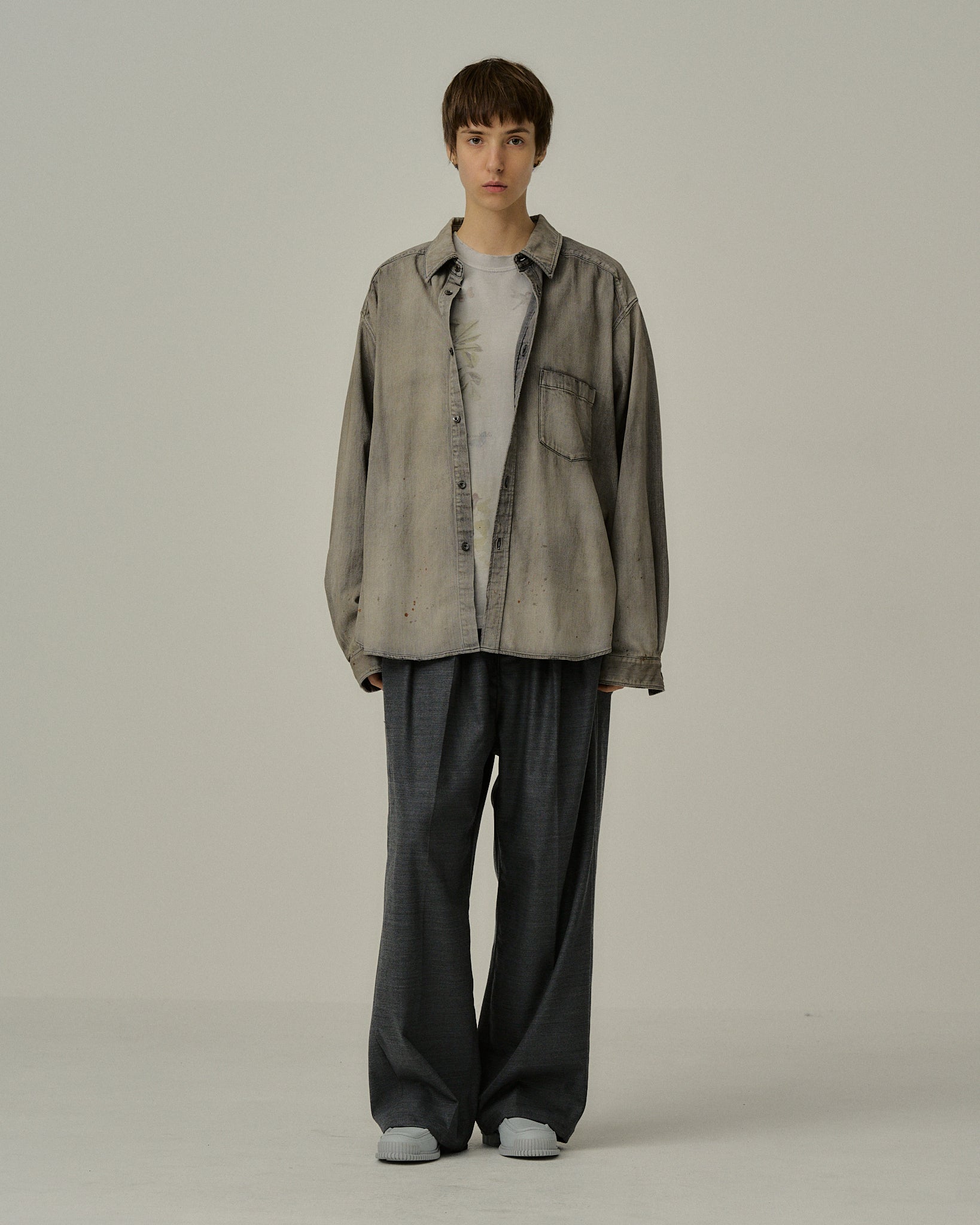 DENIM DRESS SHIRT(BLACK)