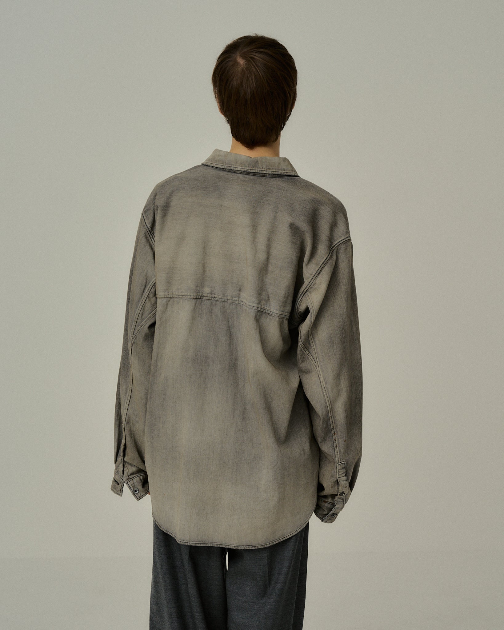 DENIM DRESS SHIRT(BLACK)