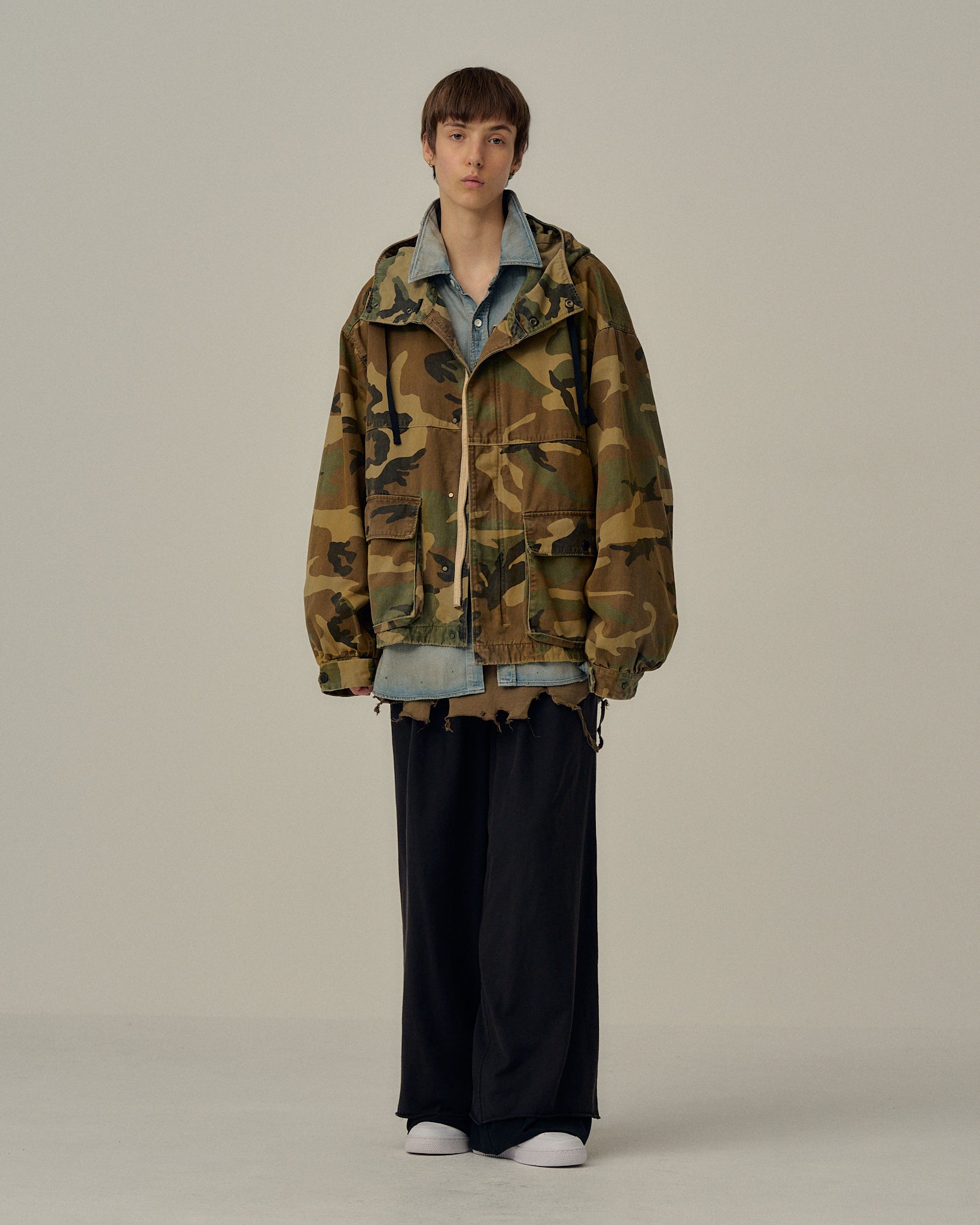 CAMO ZIPUP HOODIE(WOODLAND)