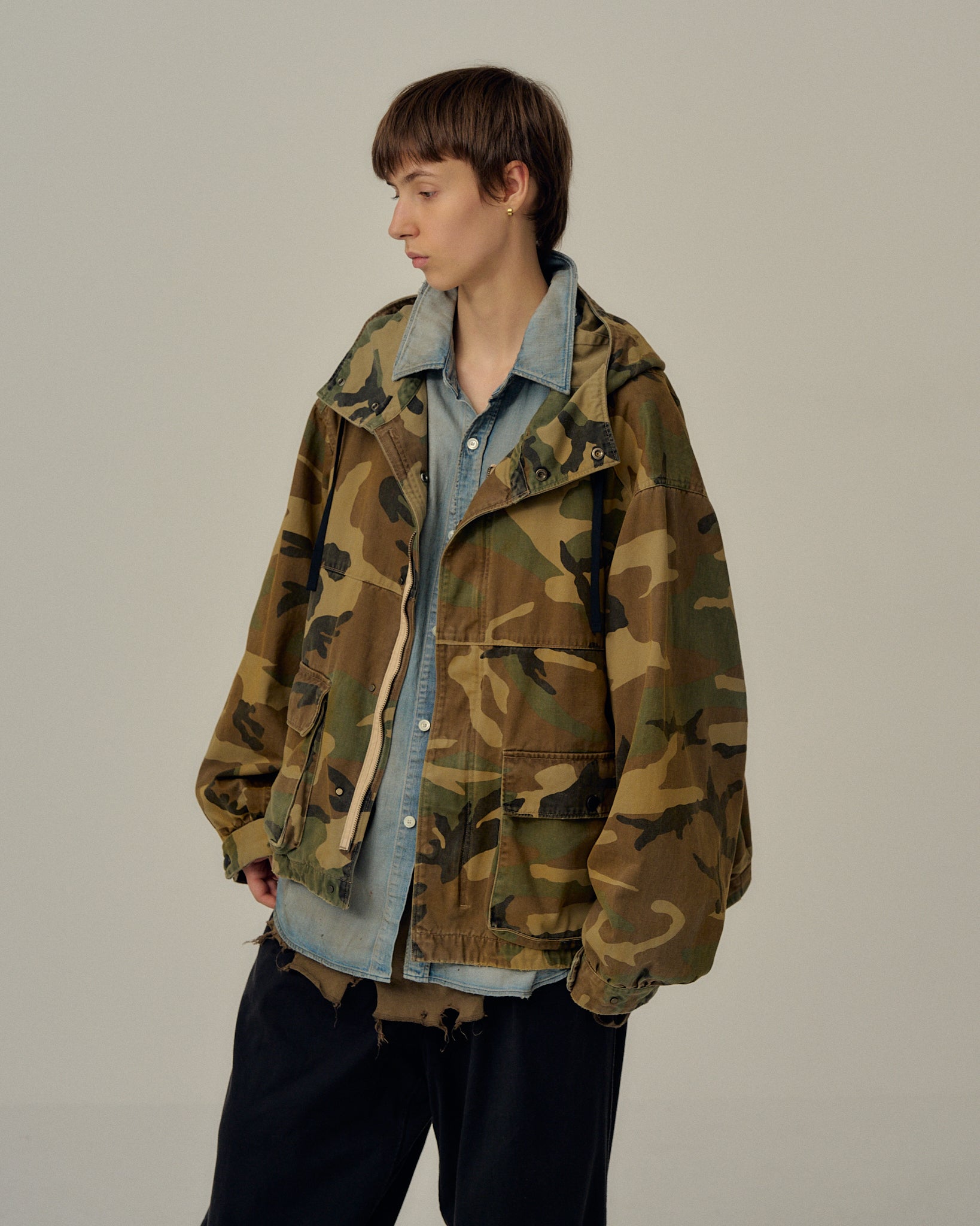 CAMO ZIPUP HOODIE(WOODLAND)