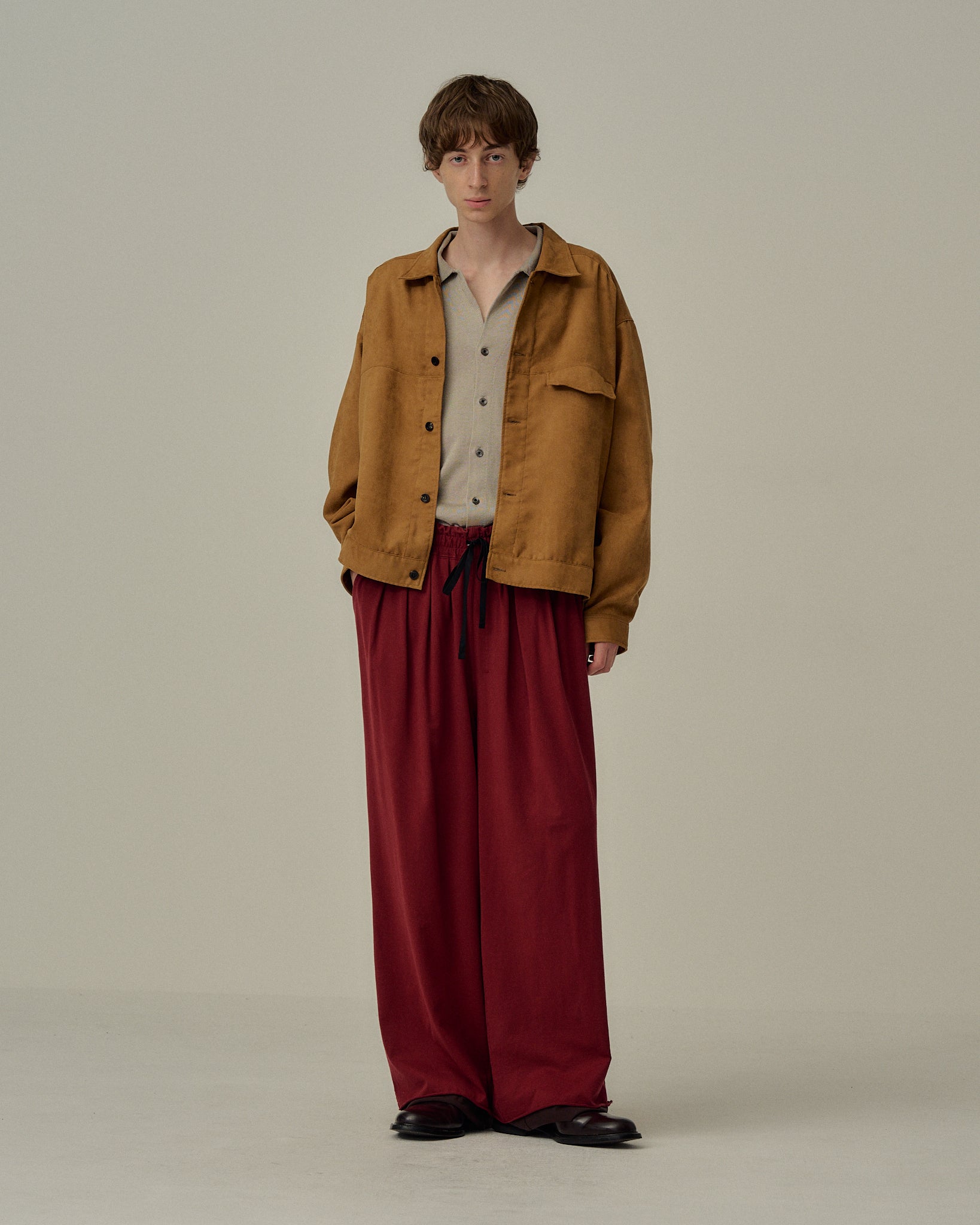 VEGAN SUEDE WORK SHIRT BLOUSON(BROWN)