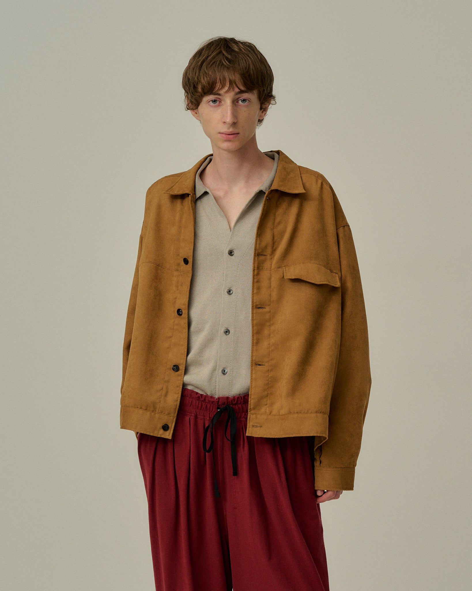 VEGAN SUEDE WORK SHIRT BLOUSON(BROWN)