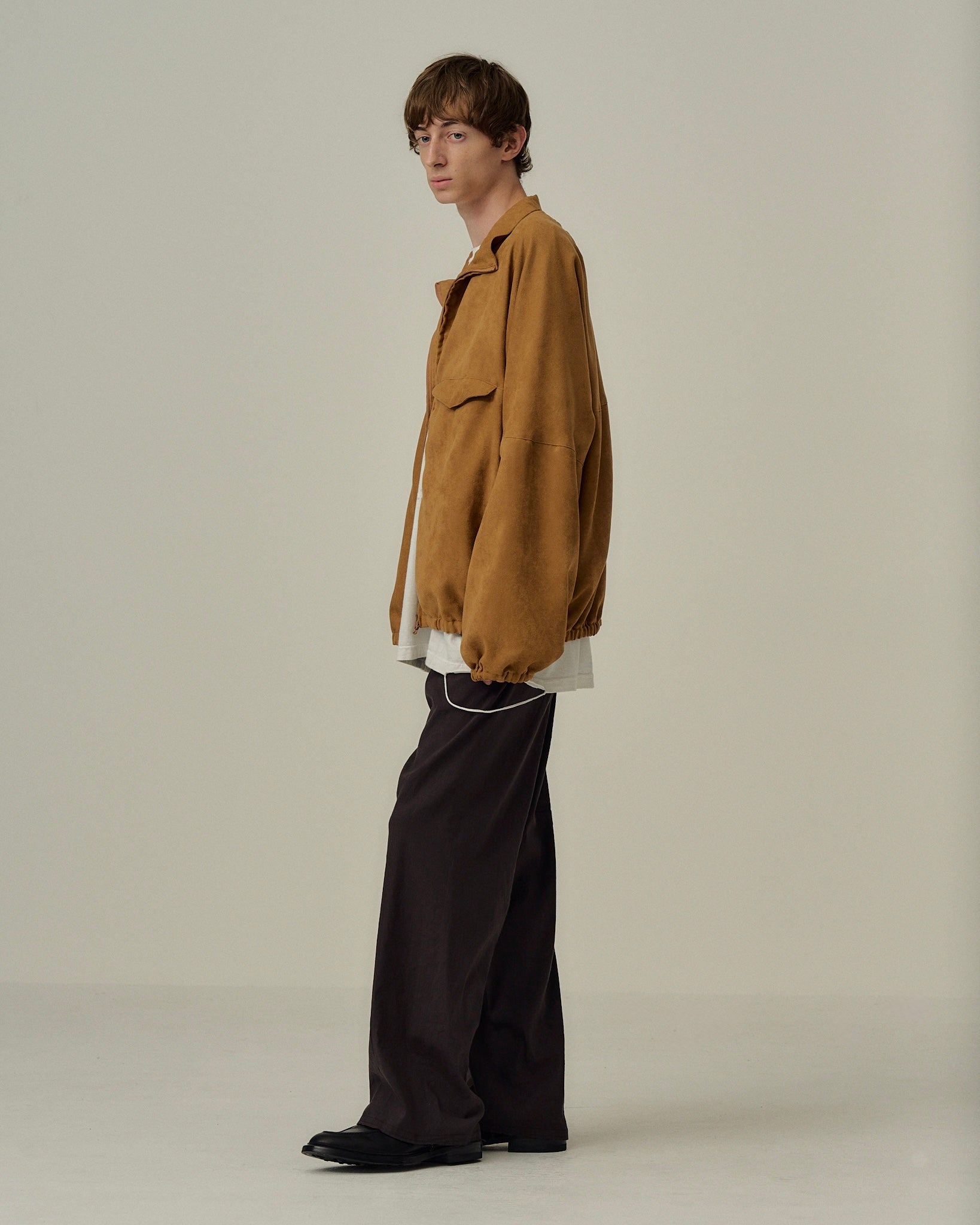 SHOE CUT SLACKS(D.BROWN)