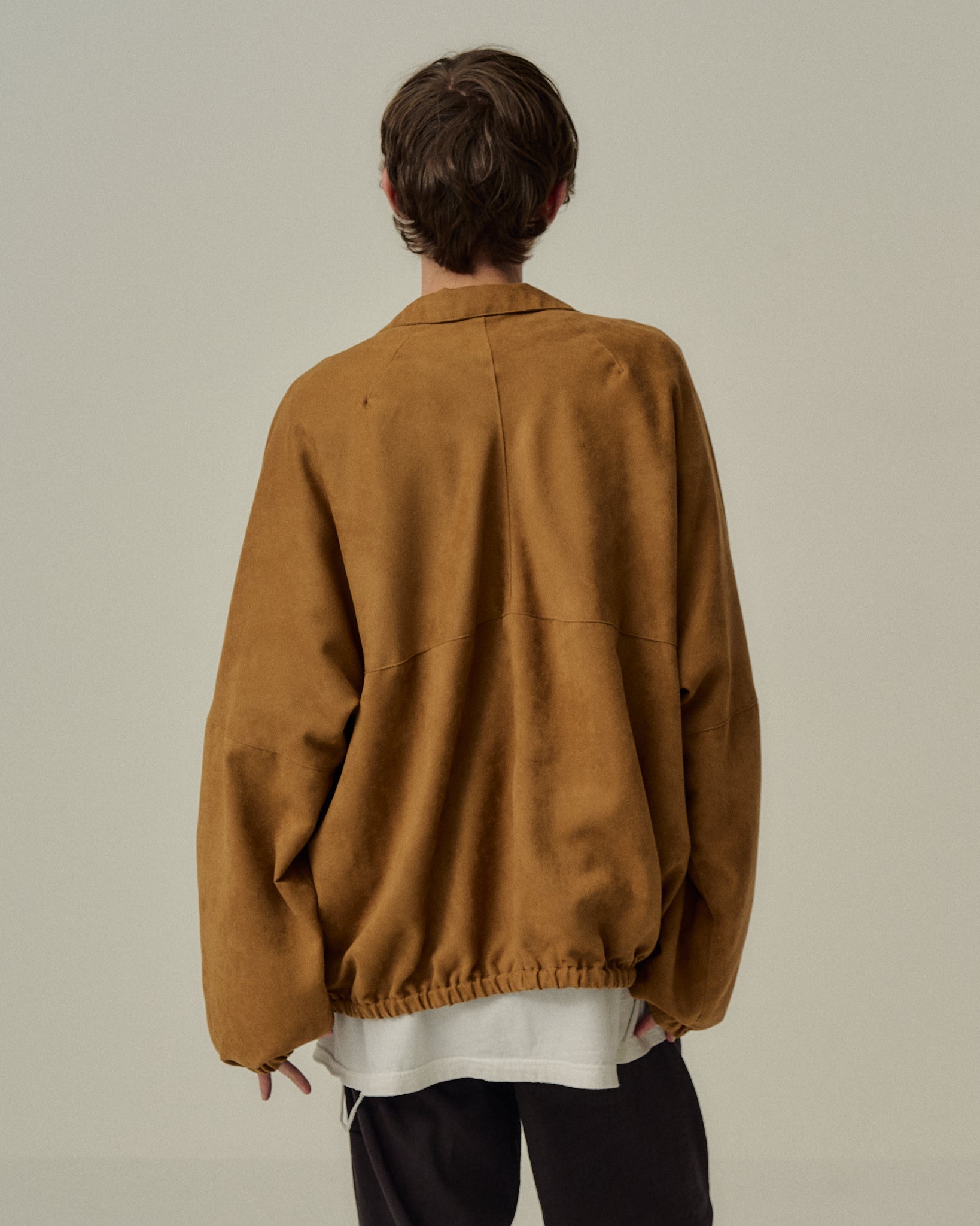 VEGAN SUEDE KIMONO BLOUSON(BROWN)