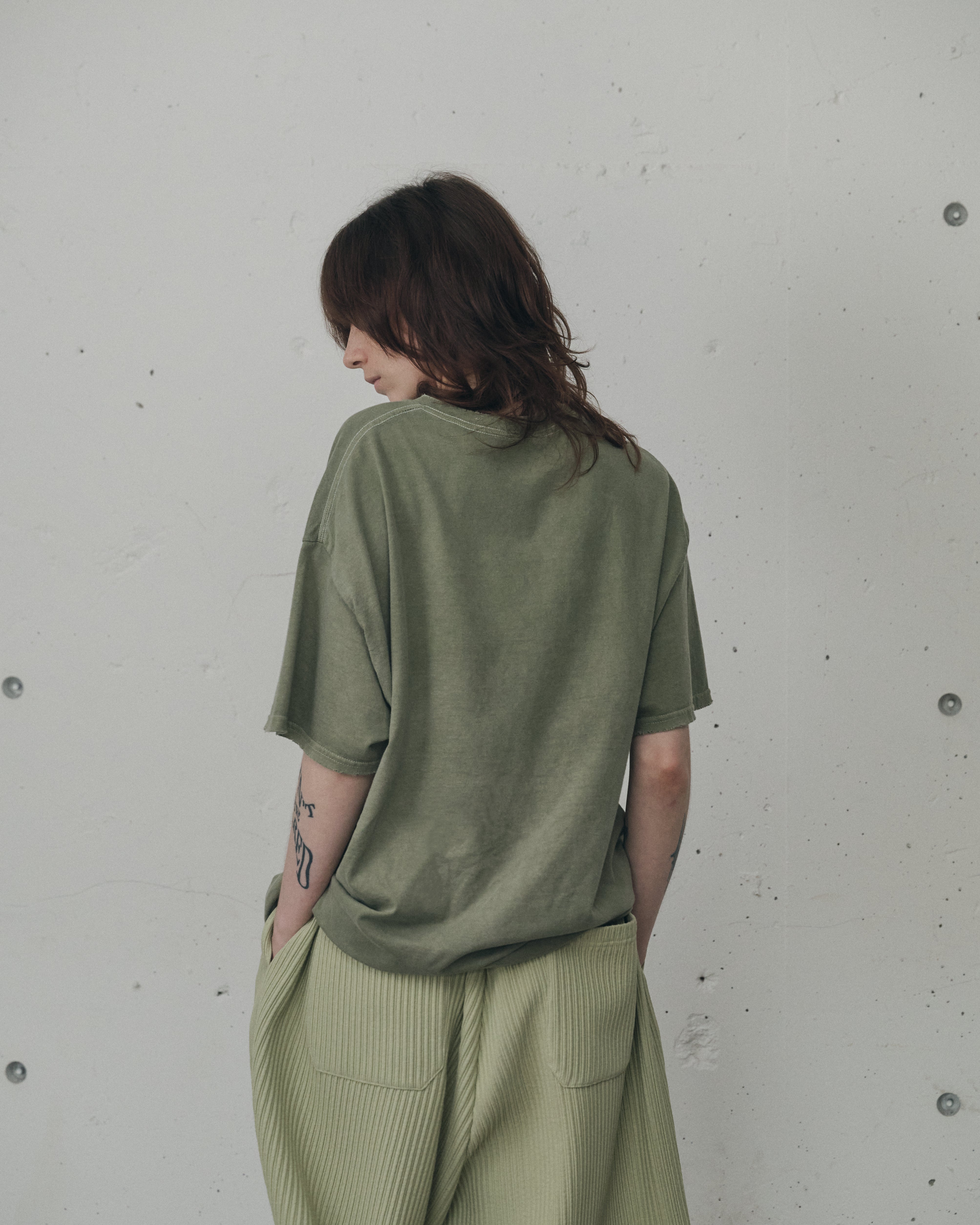 EMBROIDERY T-SHIRT(GRAYMINT)