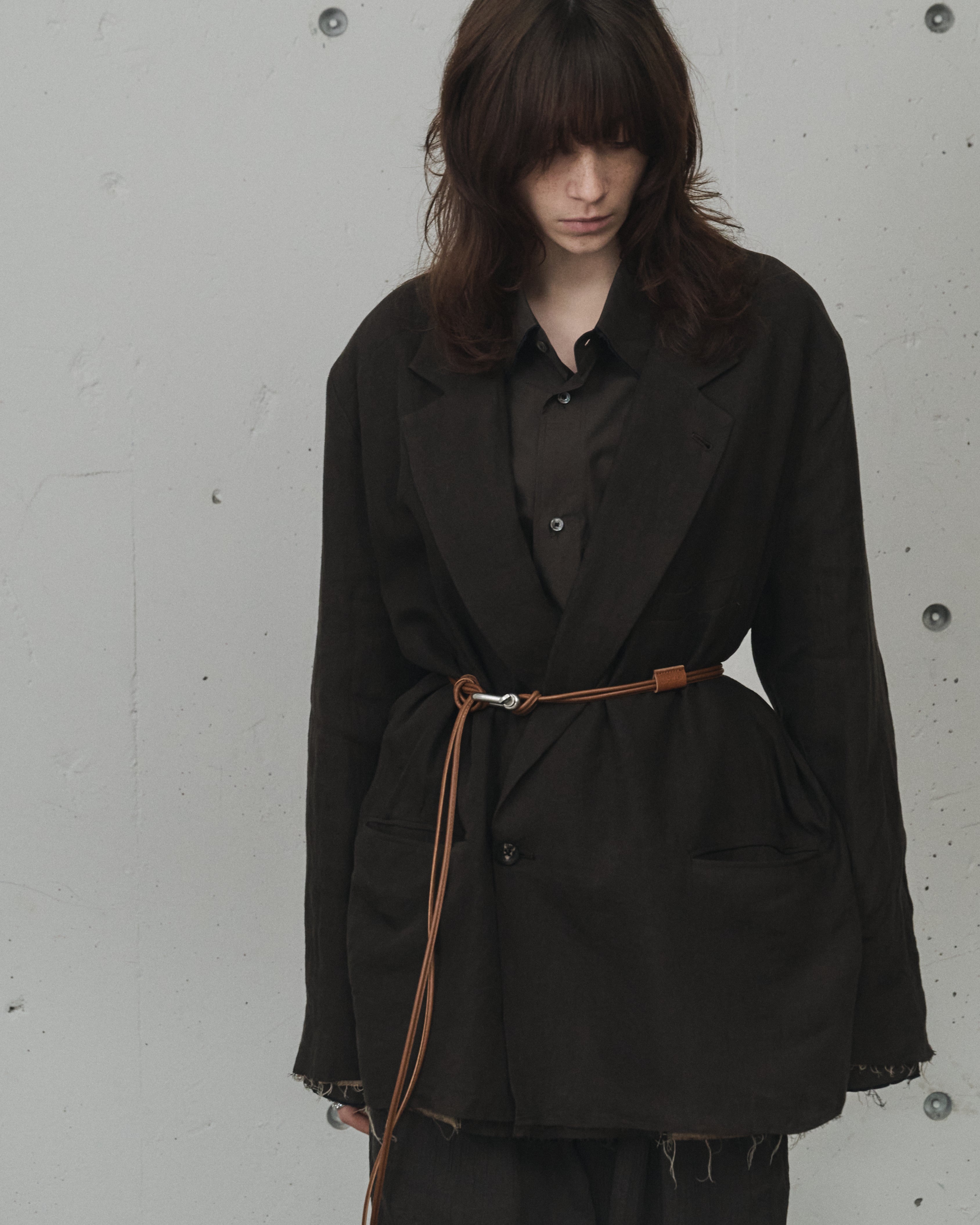 LEATHER ROPE BELT (BROWN)