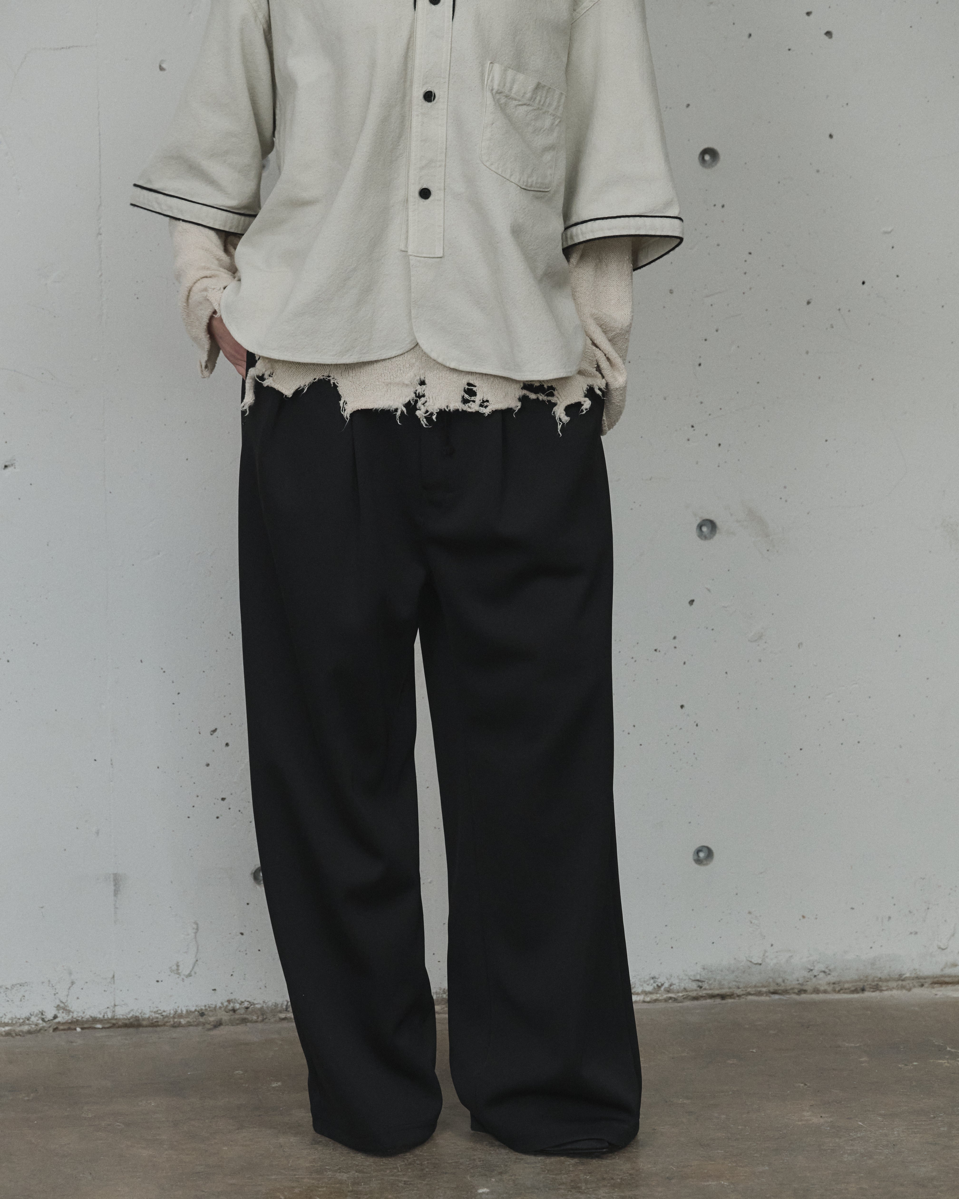 TRACK WIDE PANTS(BLACK)