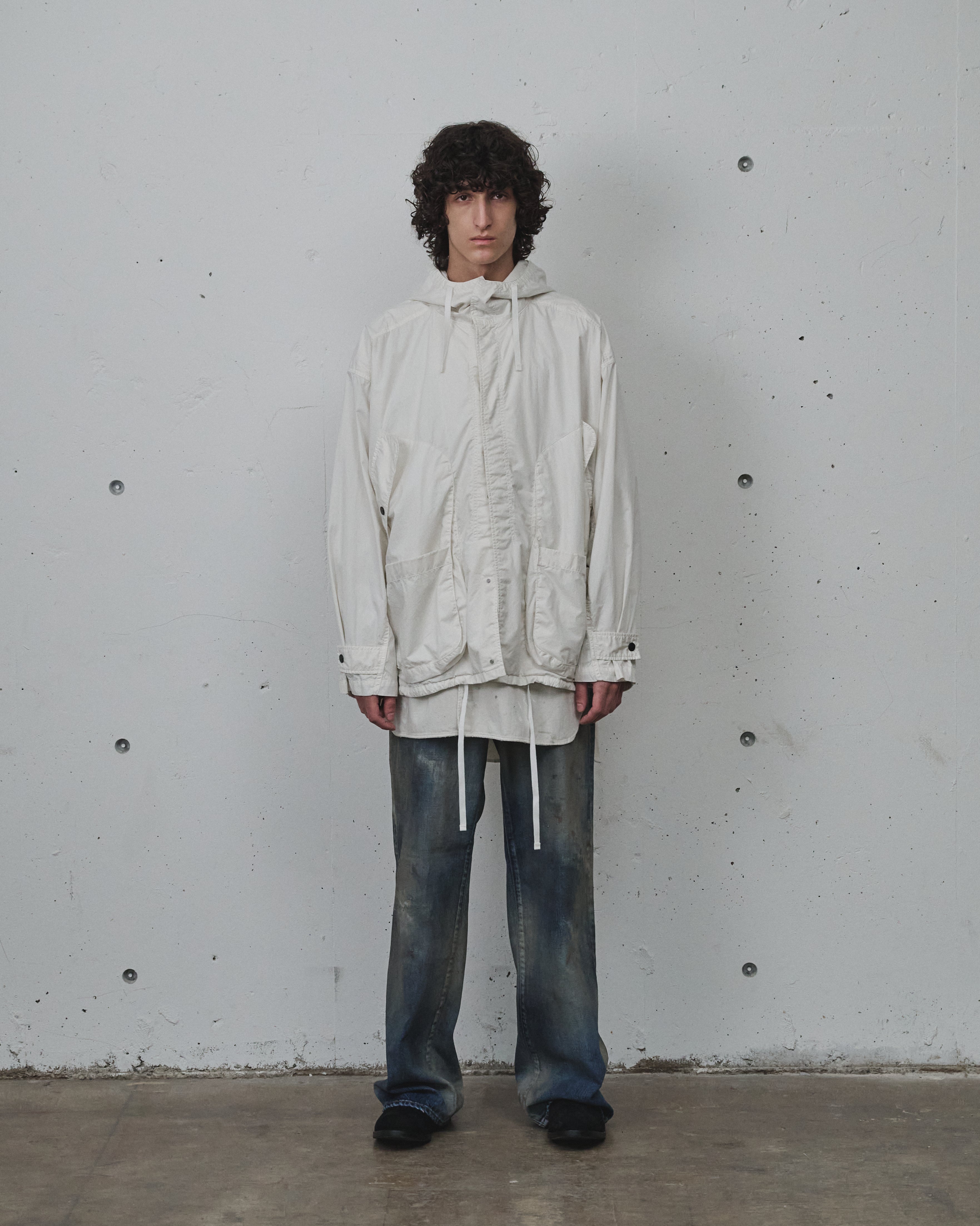 HOODED FIELD SHIRT JACKET(WHITE)