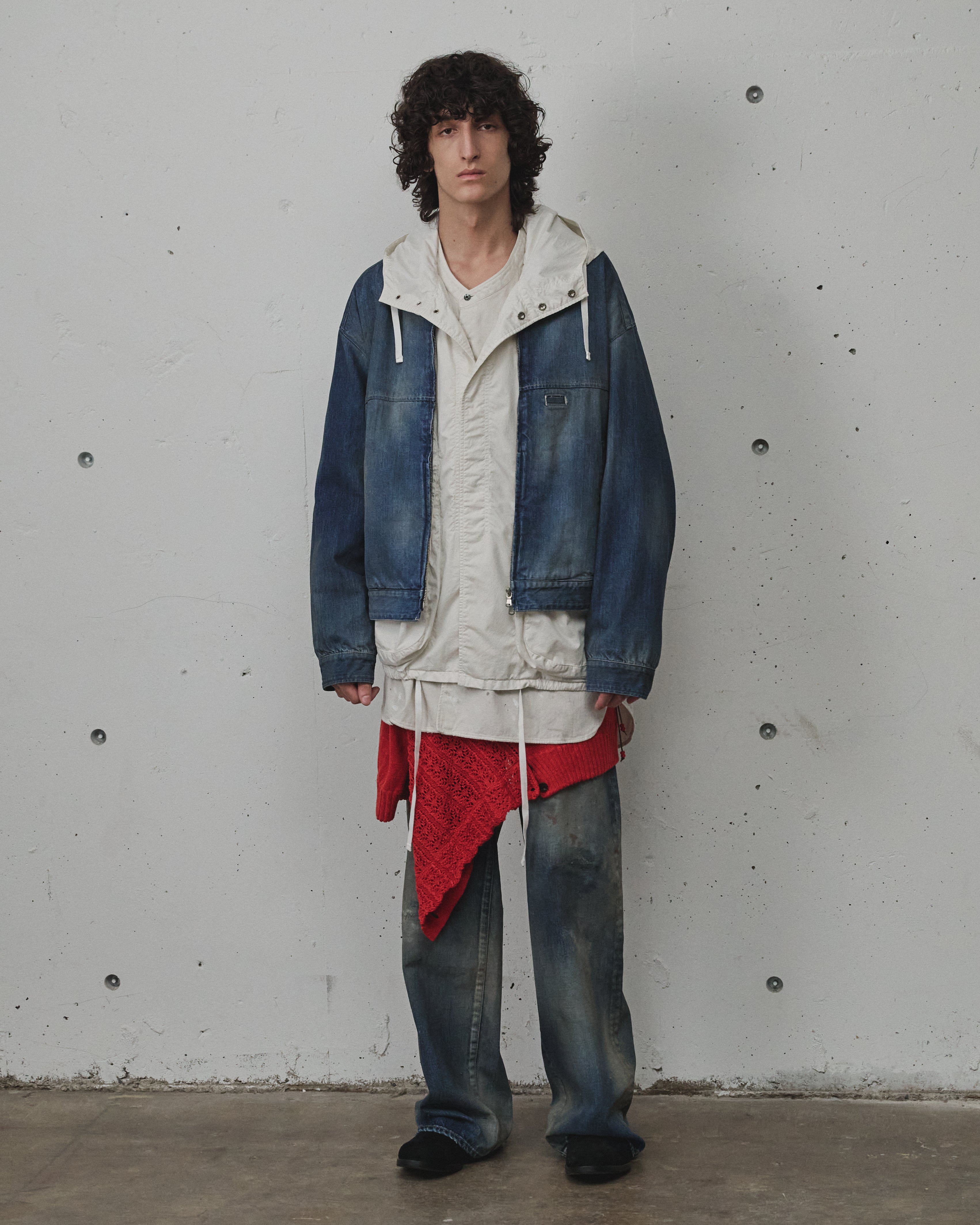 LACED KNIT CARDIGAN(RED)