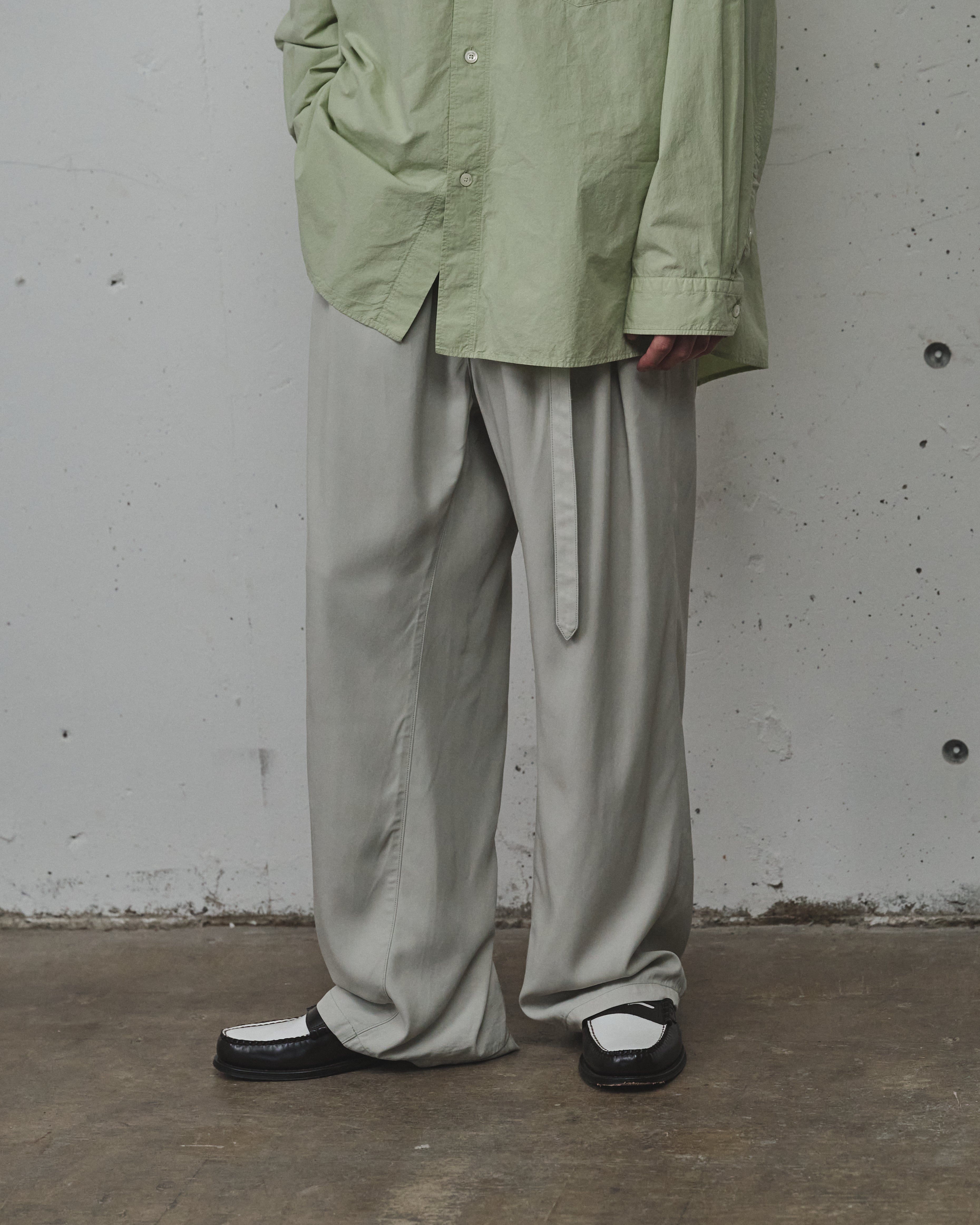 VISCOSE BELT-LESS TROUSERS(MINT)