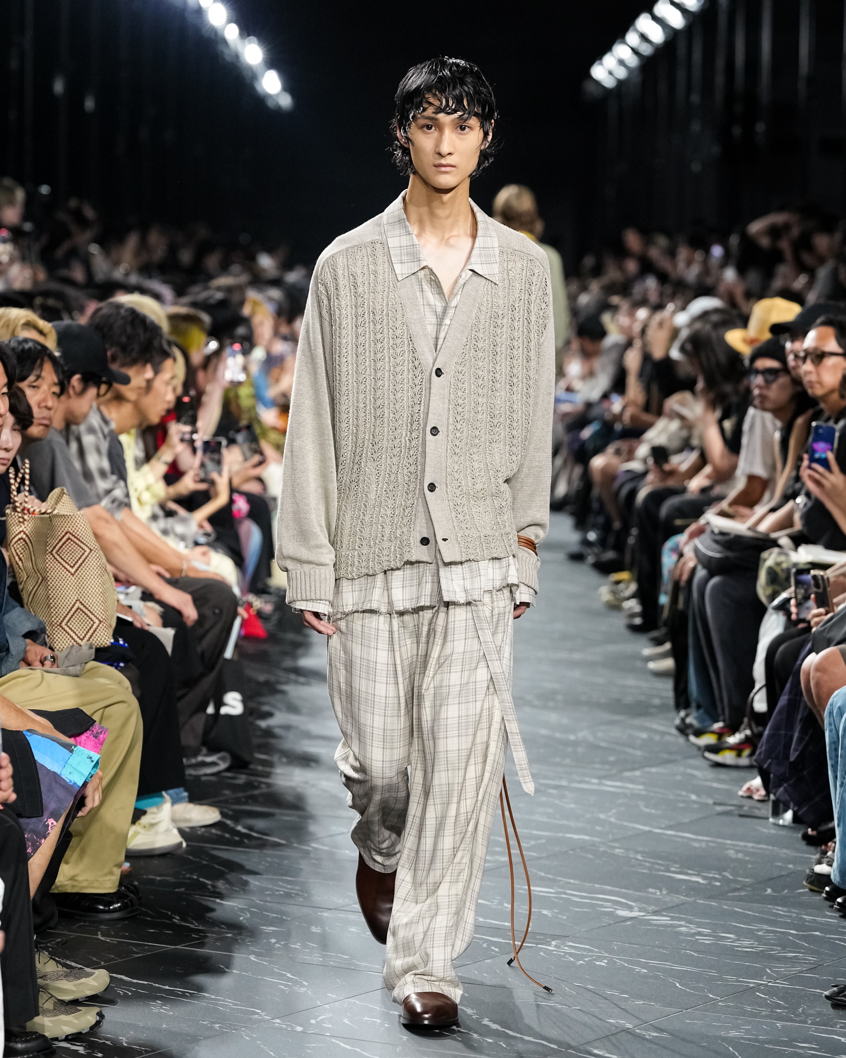 AGING RAYON CHECK SHIRT(BEIGE)