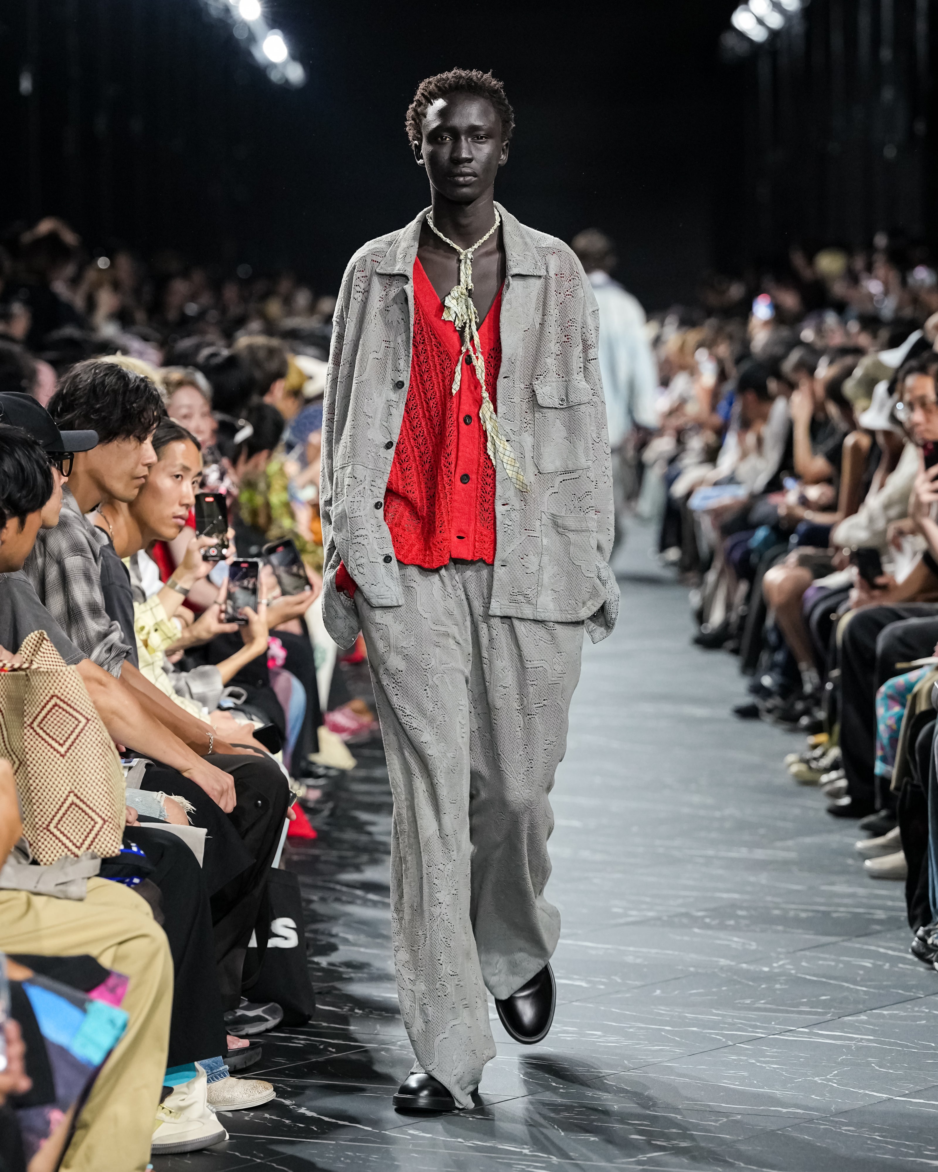 AGING LACE DOUBLE PANEL SLACKS(GRAY)