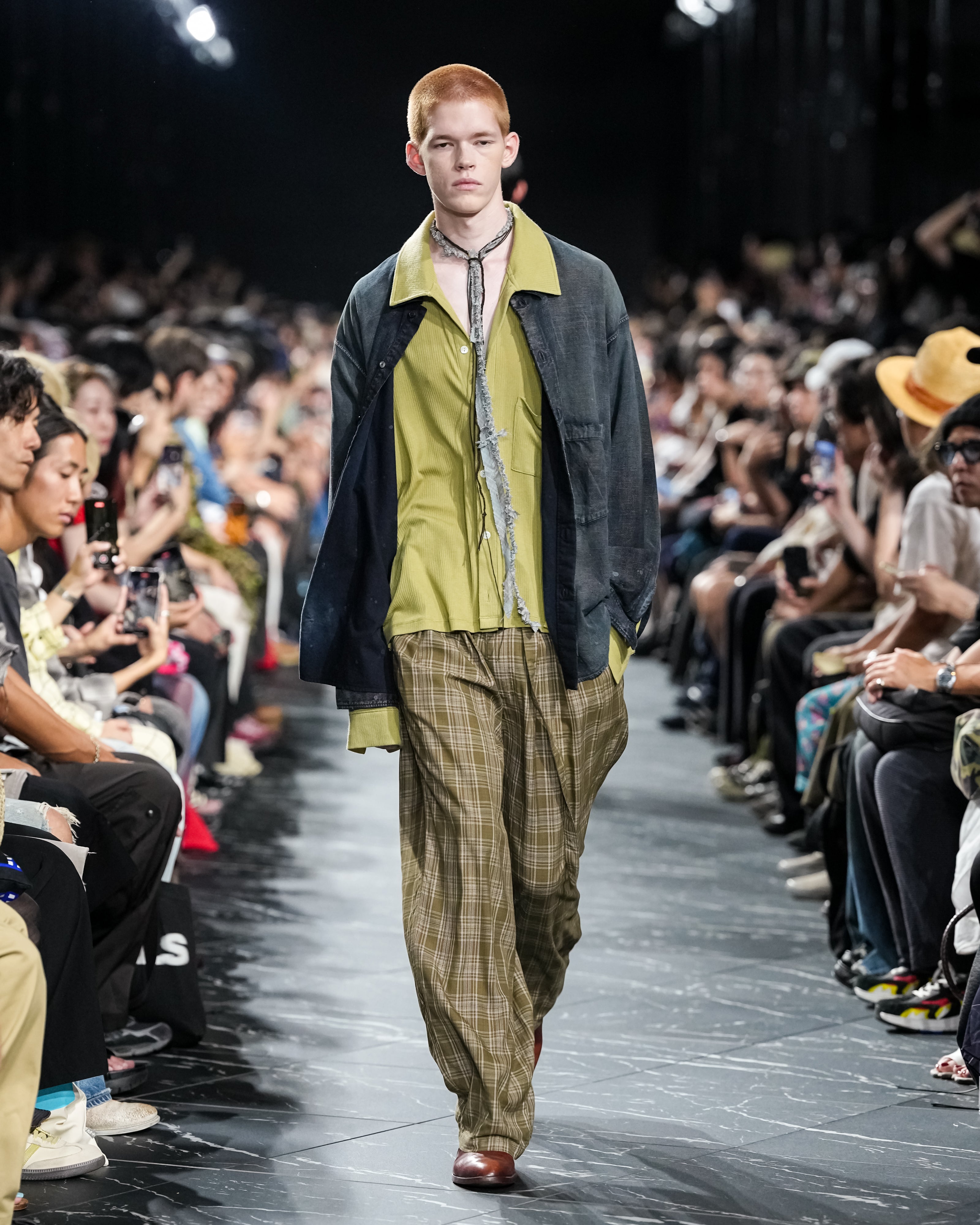 BRUSHSTROKE AGING SHIRT(BLACK)