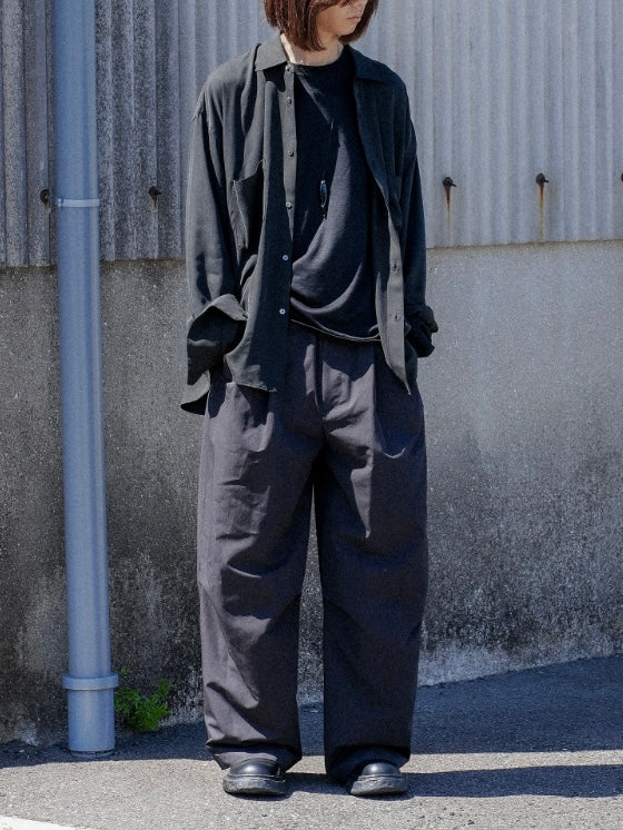SMOOTH TAFTA DRAPE TUCK PANTS