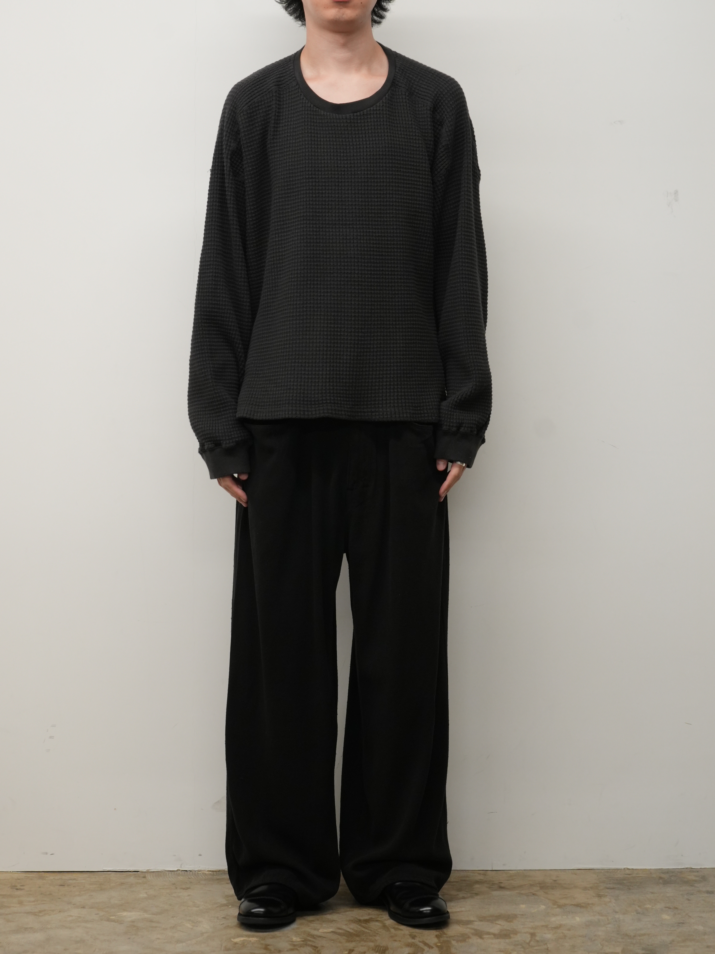 HEAVY WAFFLE OVER LS(BLACK)