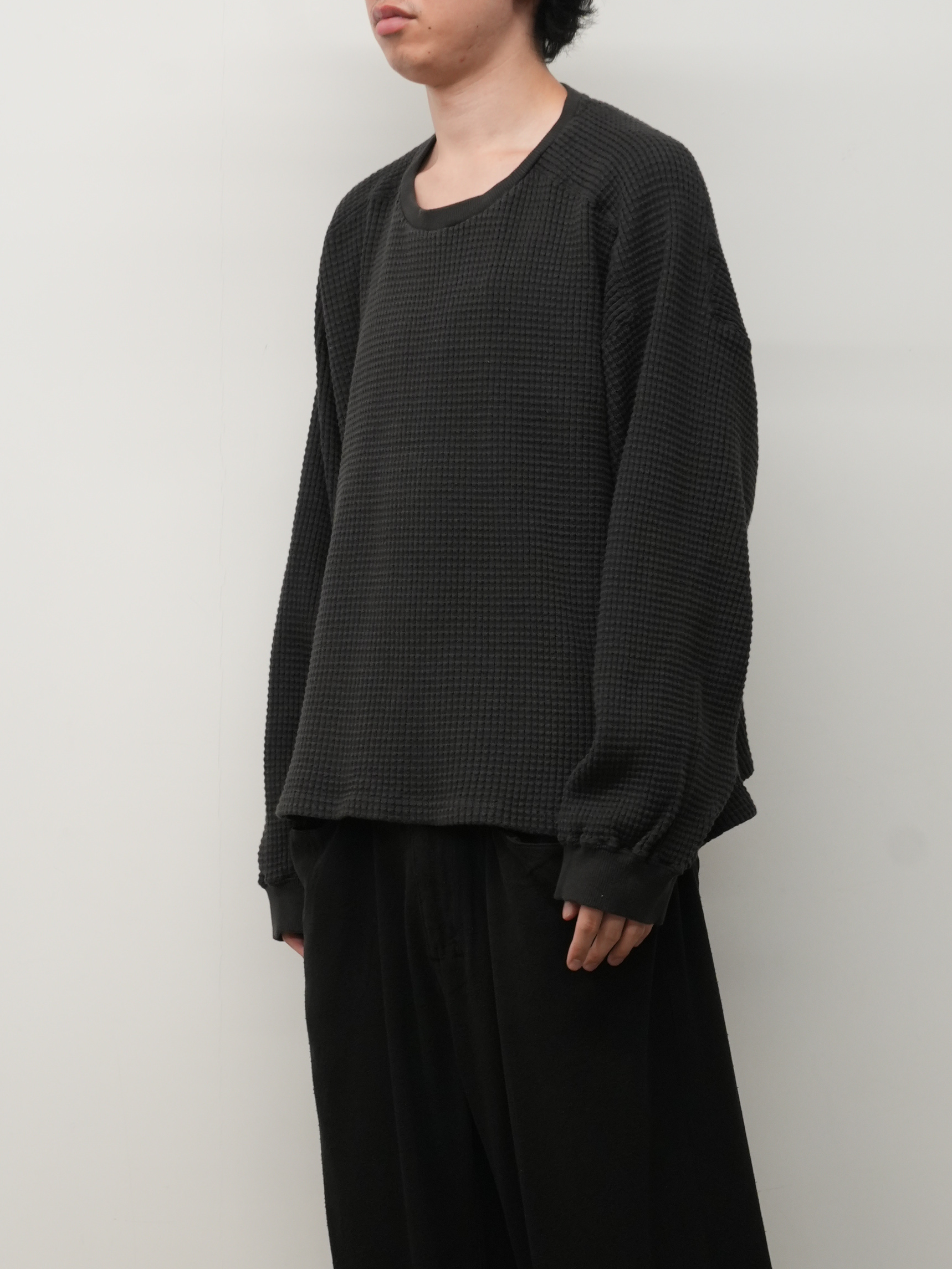 HEAVY WAFFLE OVER LS(BLACK)
