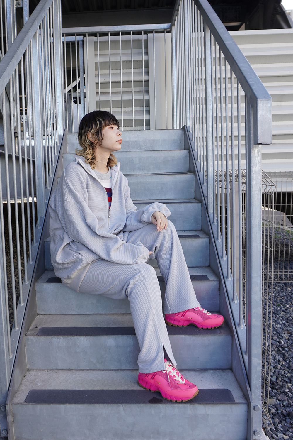 WAFFLE EASY PANTS(GRAY)