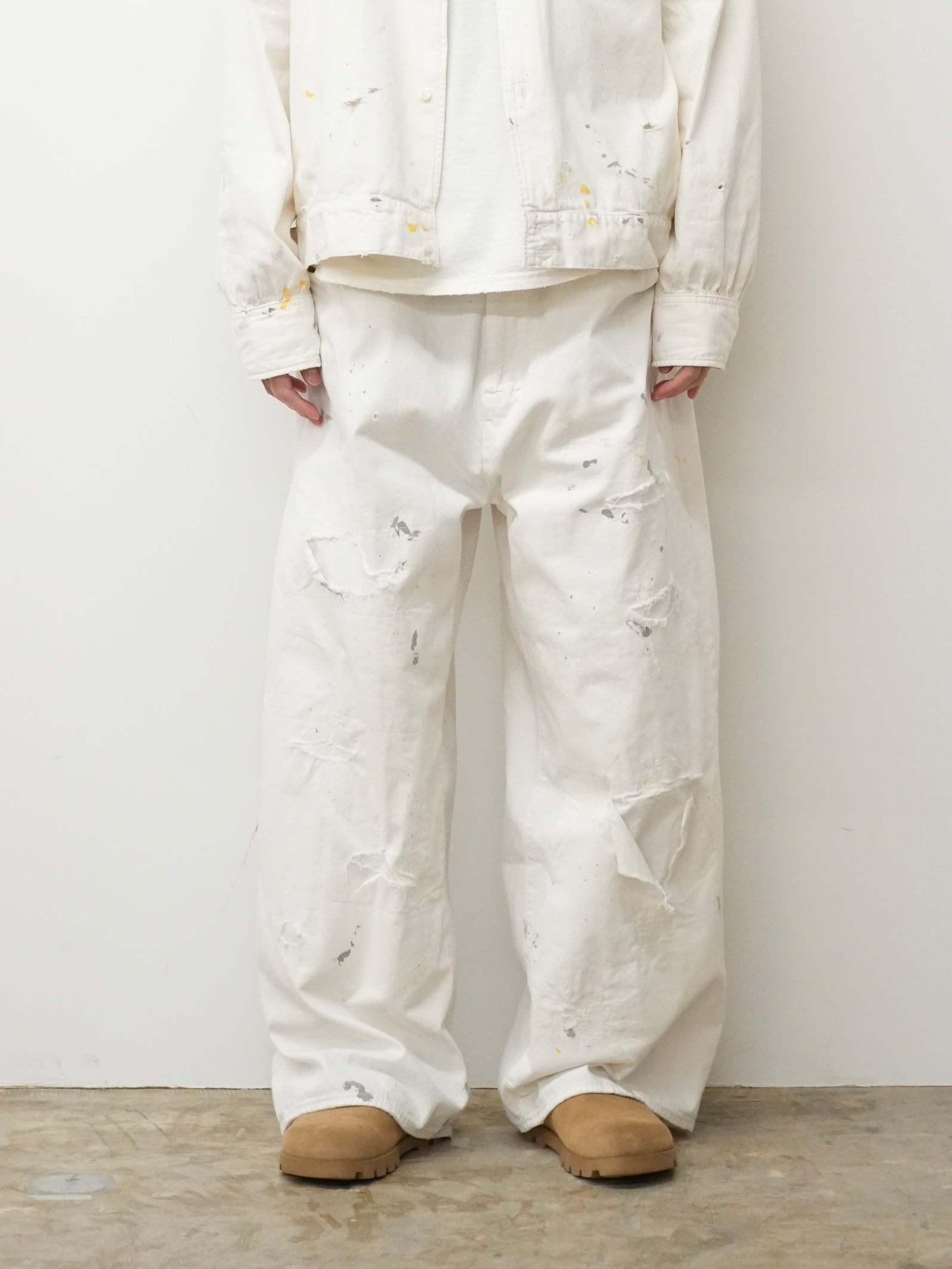 【ANCELLM/exclusive】PAINTED LIGHT OZ REPAIR DENIM PANTS