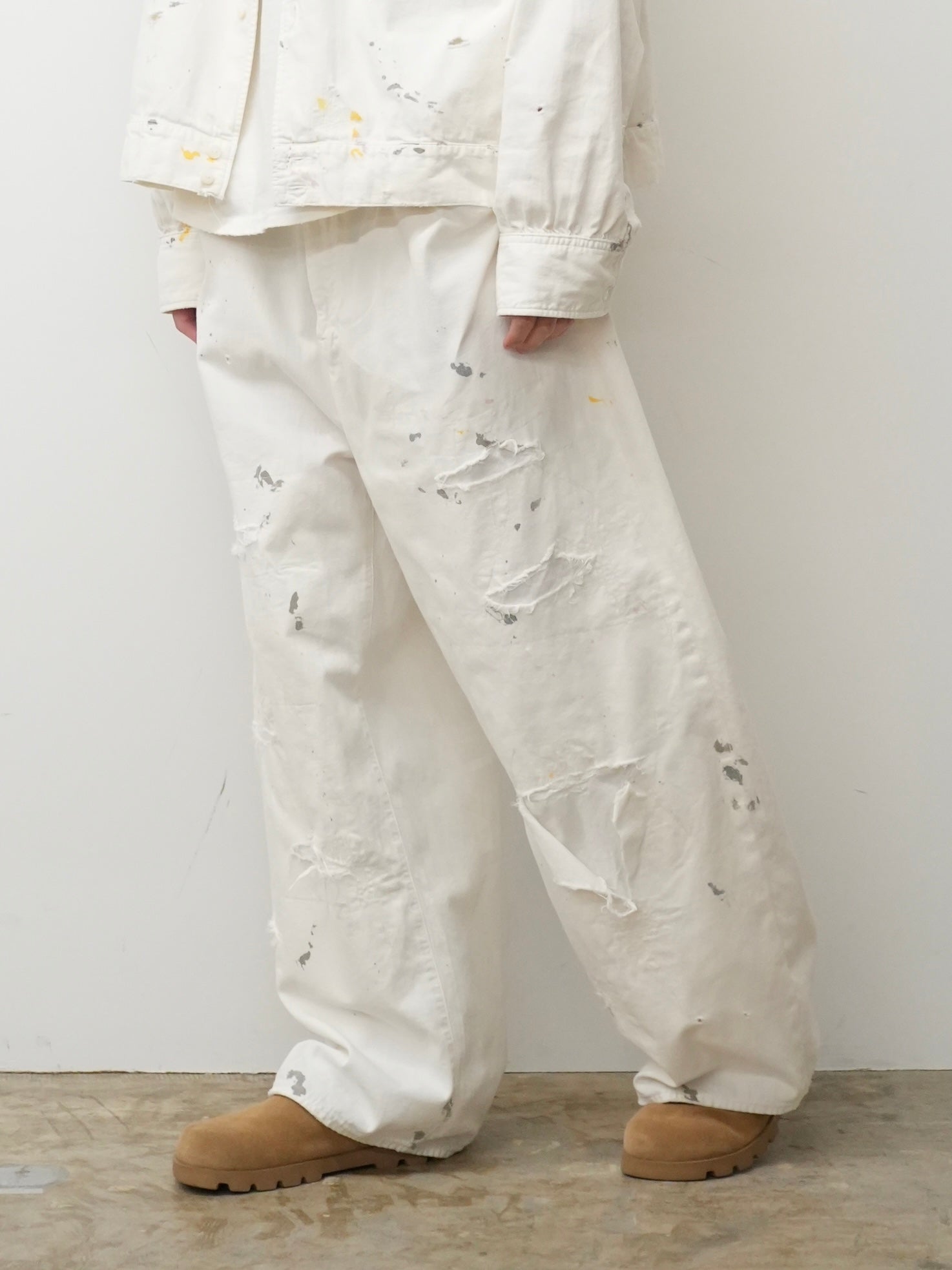 【ANCELLM/exclusive】PAINTED LIGHT OZ REPAIR DENIM PANTS