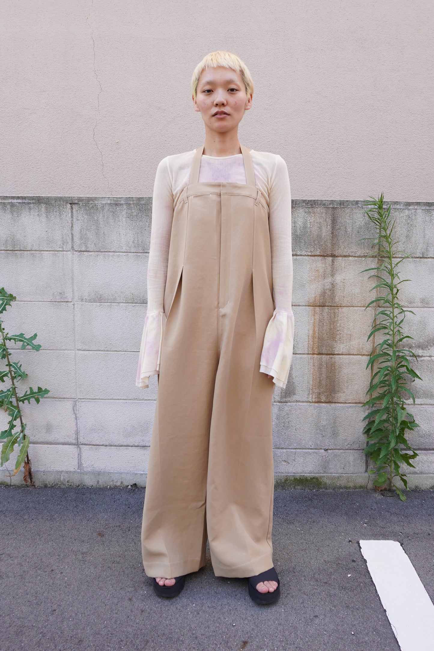 Wide Slacks Jumpsuit(Beige)