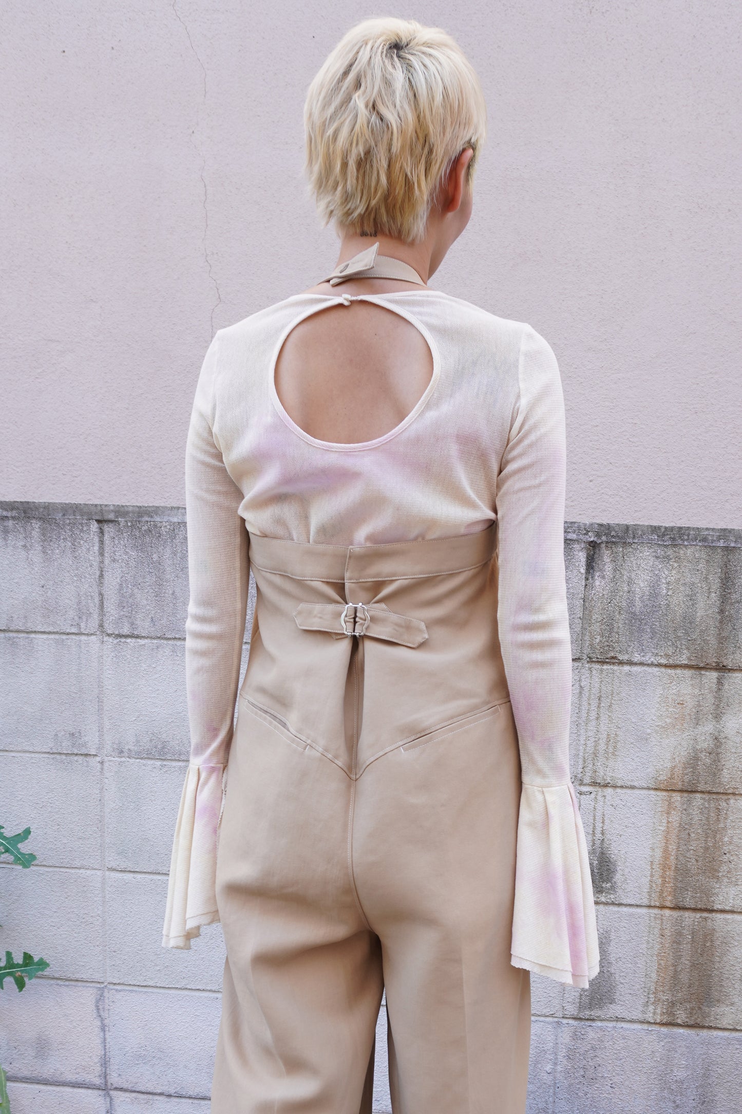 Wide Slacks Jumpsuit(Beige)