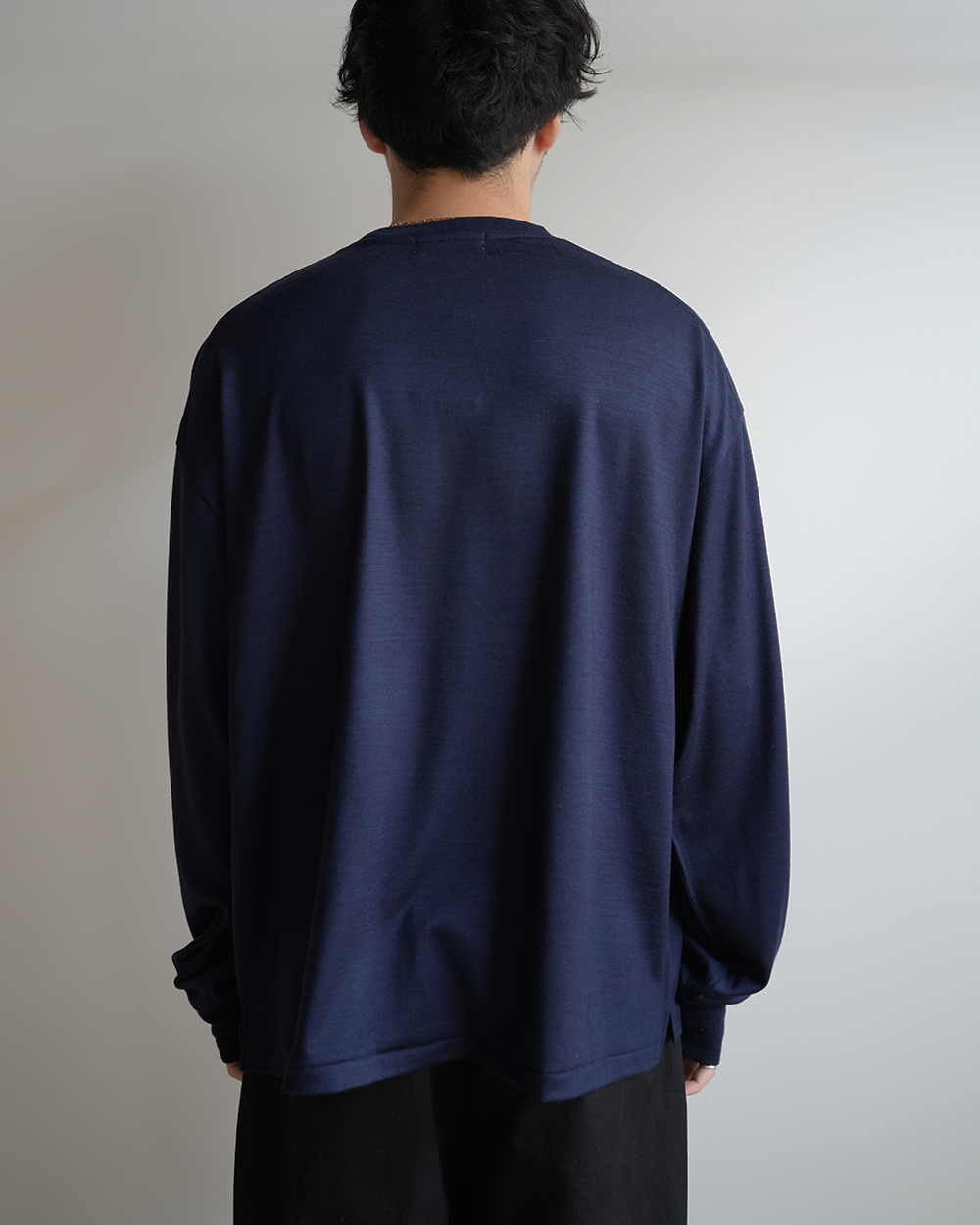 WOOL L/S T-SHIRT(NAVY)