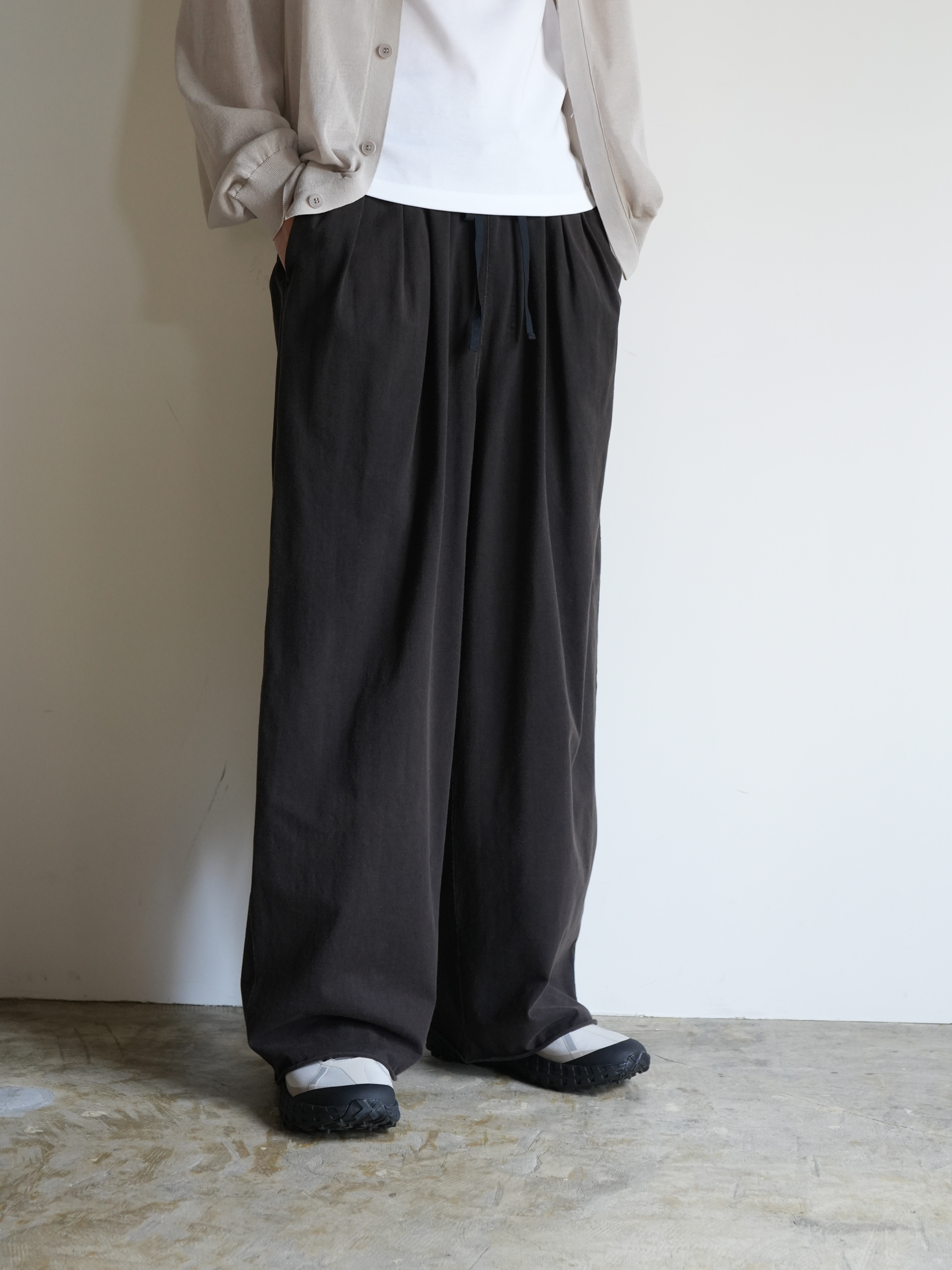 【ANCELLM/exclusive】FADED DRAPE WIDE EASY CUT SLACKS EX