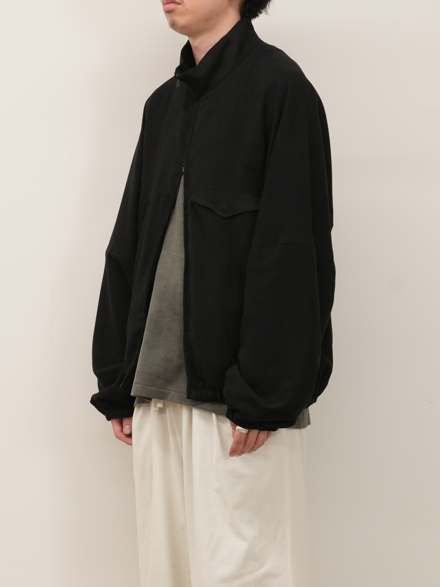 VEGAN SUEDE KIMONO BLOUSON(BLACK)