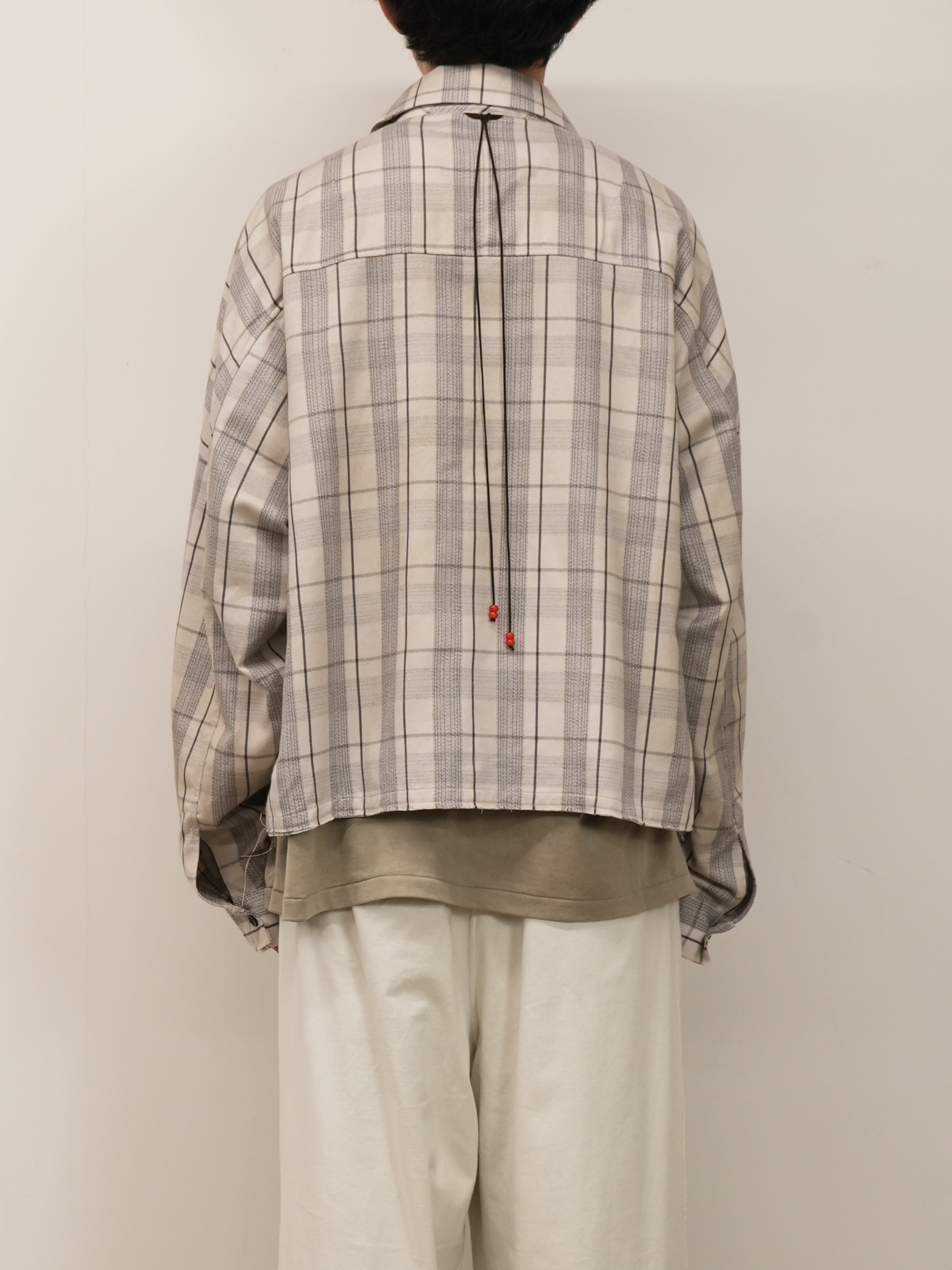 C/R CHECK SHORT ZIPUP SHIRT JACKET(GRAY)