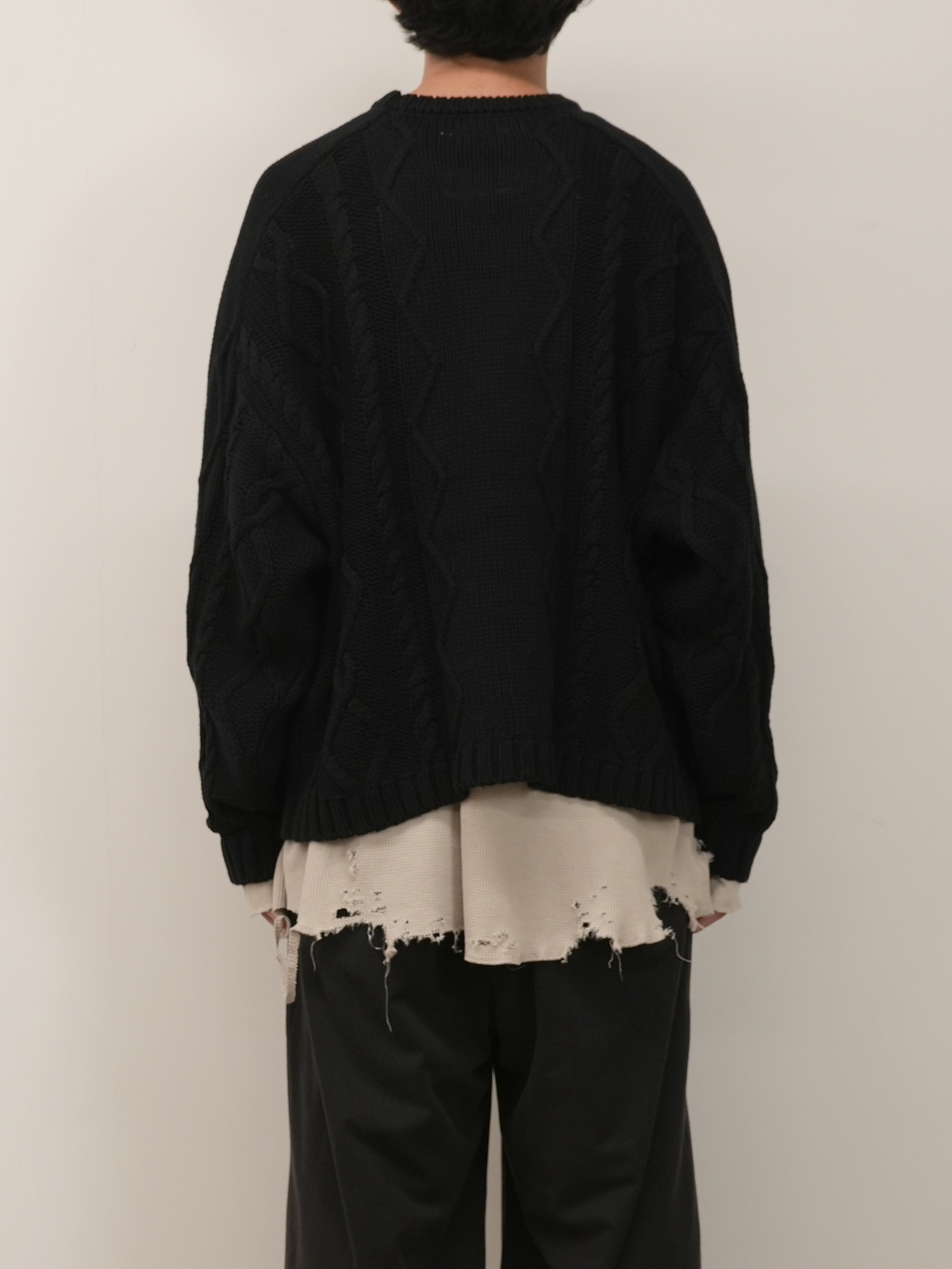CABLE STICH KNIT(BLACK)