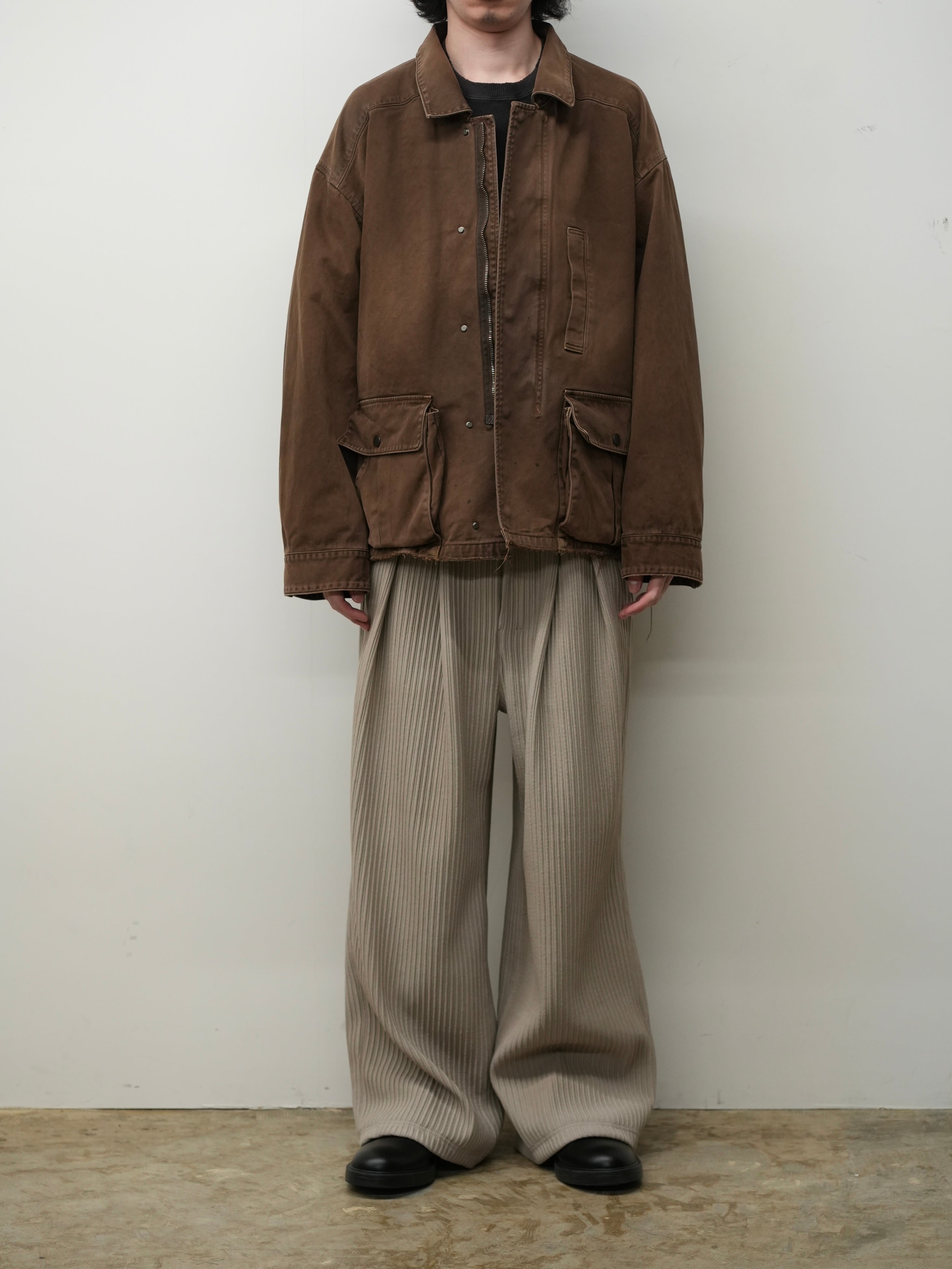 HIGHCOUNT DRILL AGING JACKET(BROWN)