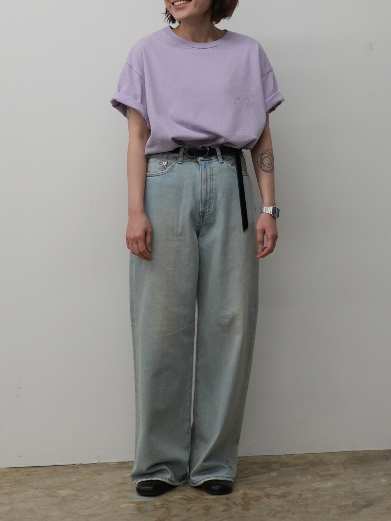 【ANCELLM/exclusive】EMB SOUVENIR T-SHIRT(PURPLE)